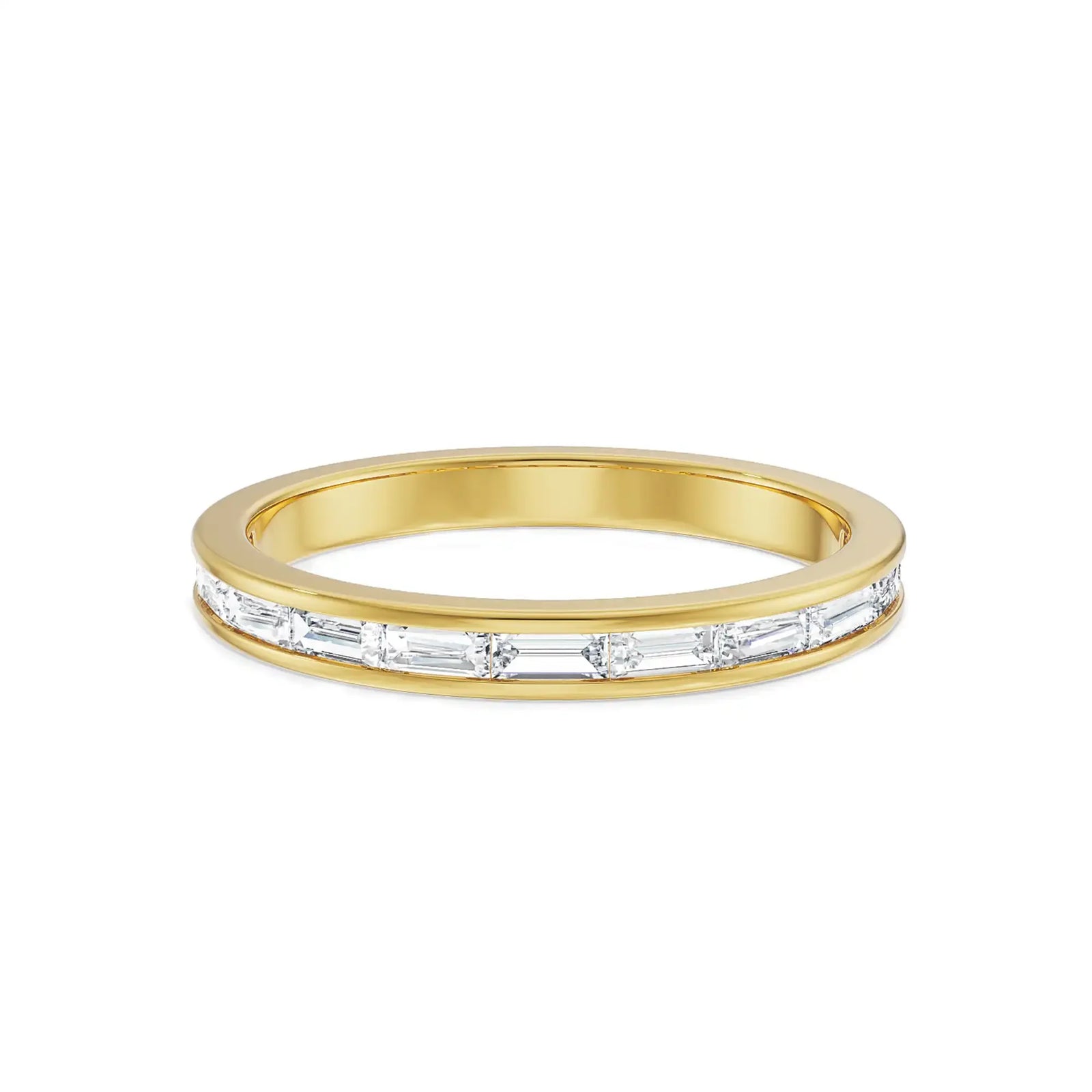 Baguette Straight Wedding Band Front view