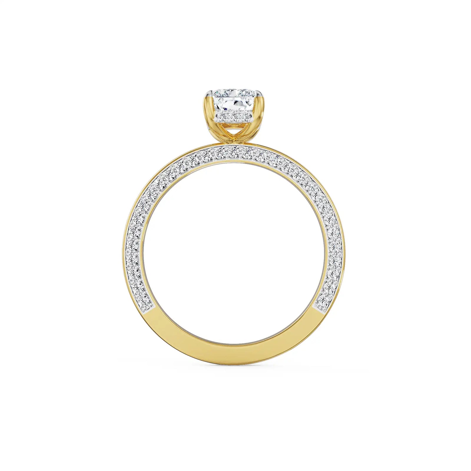 Radiant Solitaire Engagement Ring Back view
