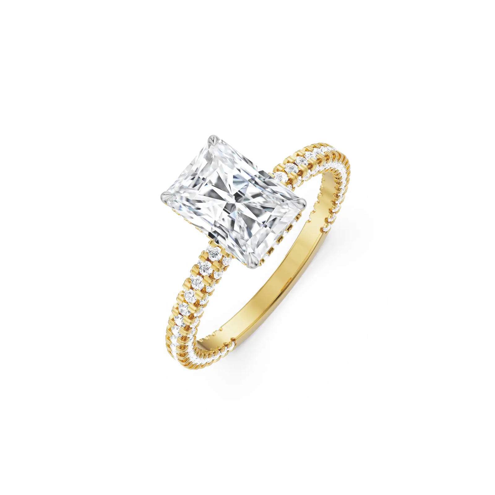 Bridal Radiant Diamond Ring left view