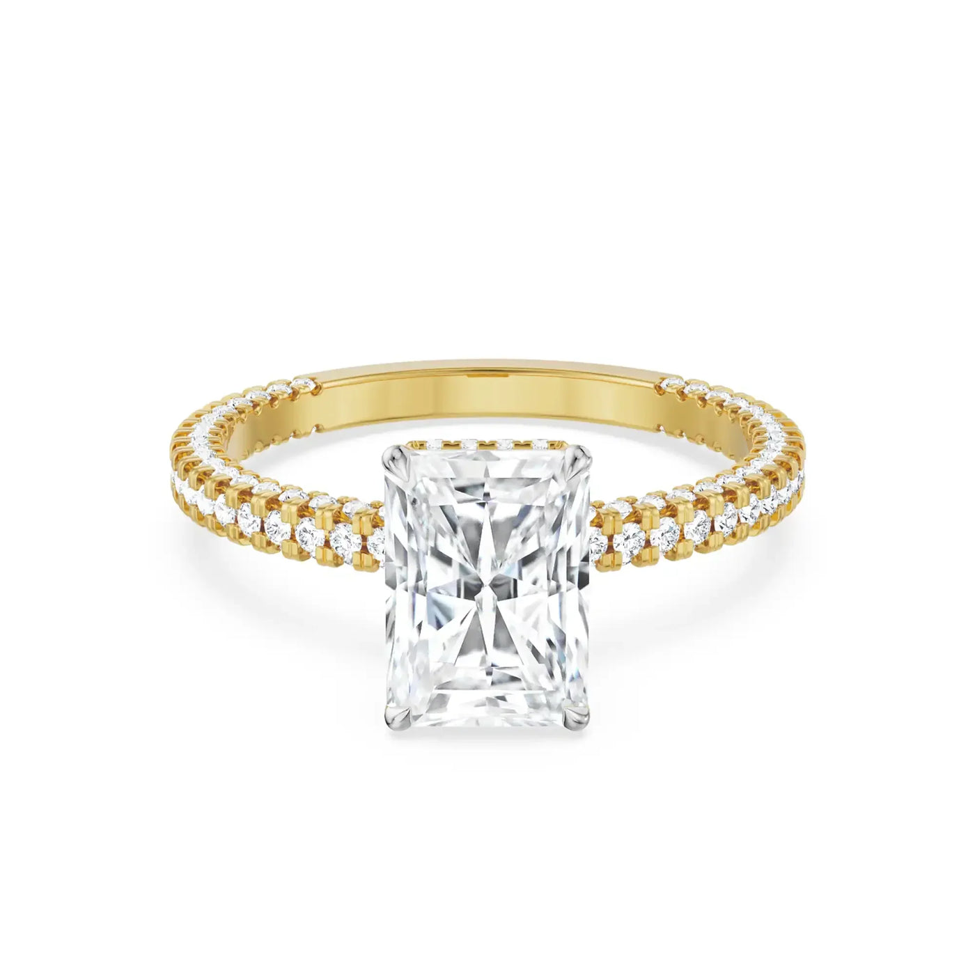 Bridal Radiant Lab Grown Diamond Ring 9KT