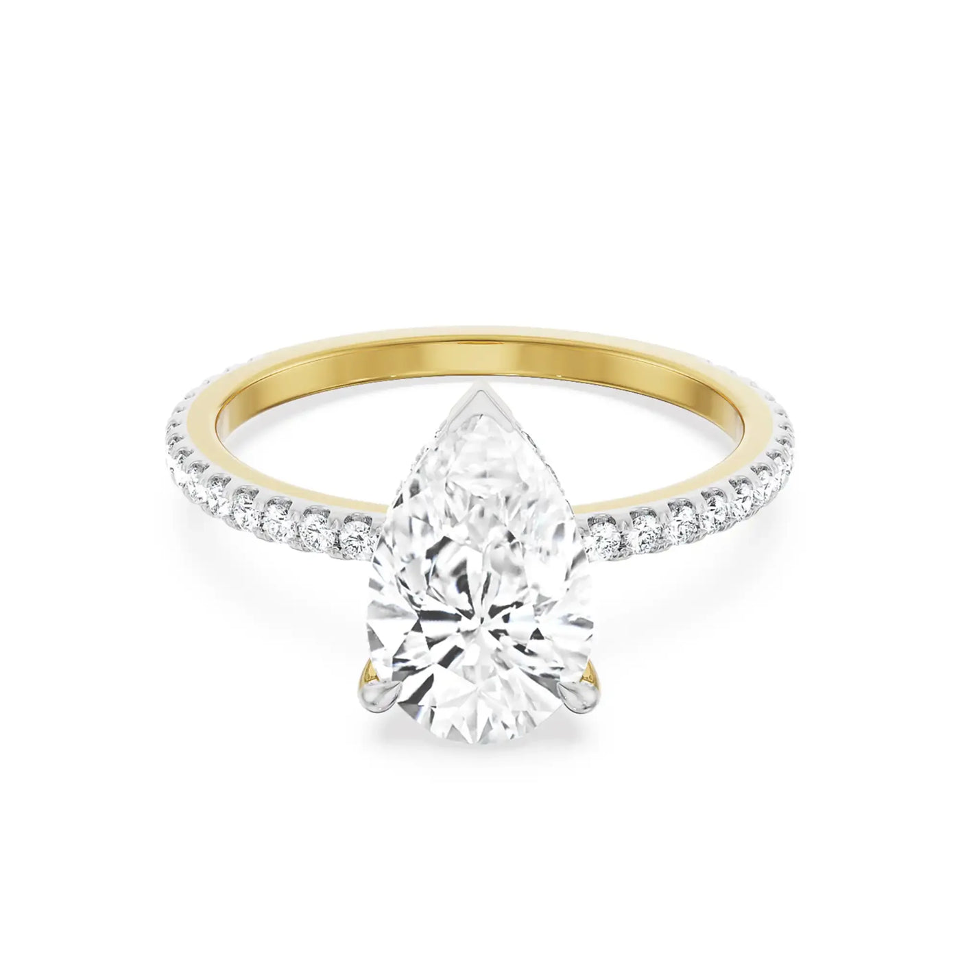 Vintage Pear Lab Diamond Engagement Ring