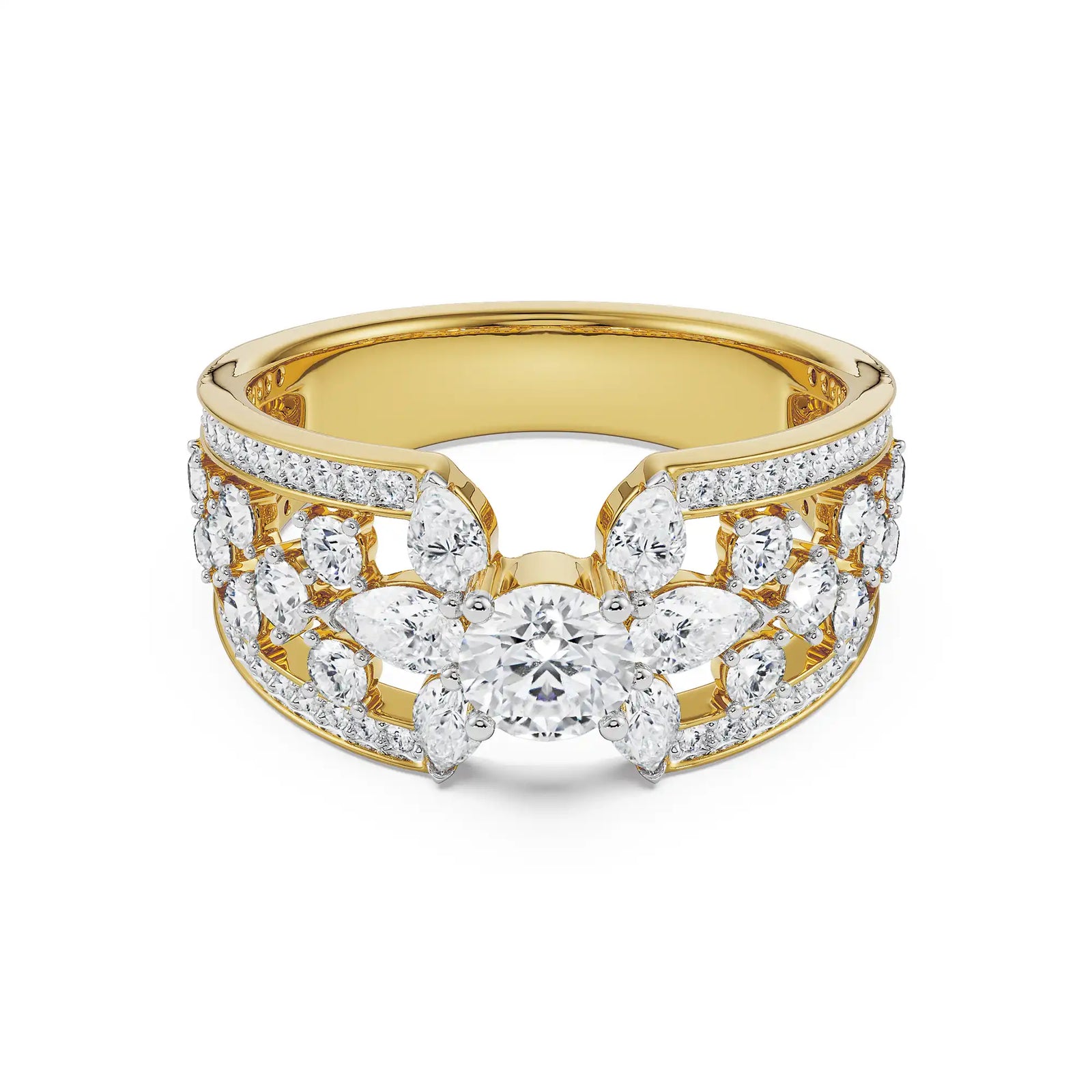 Flora Pear Lab Grown Diamond Ring - Front view