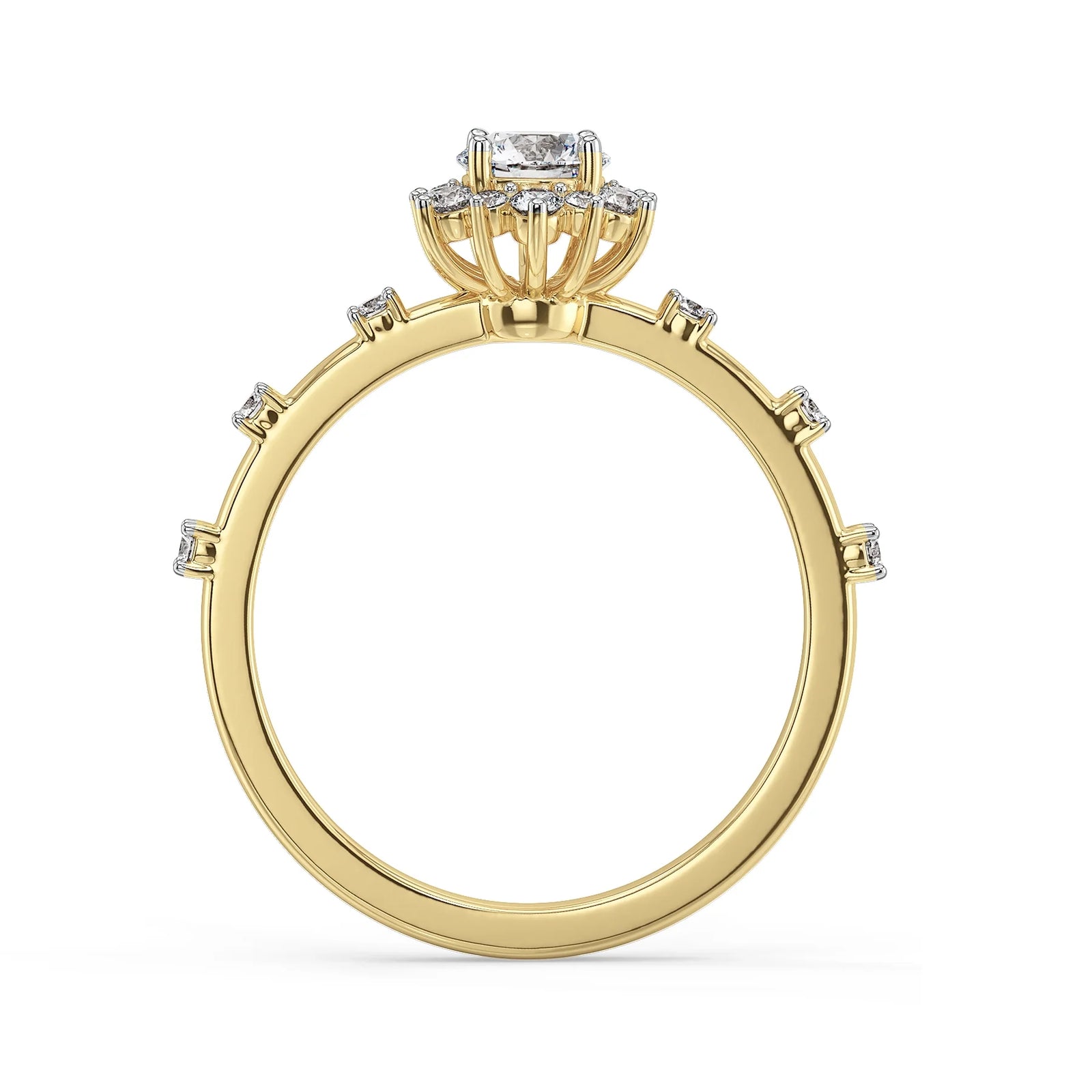 Daisy Dainty Lab Grown Diamond Ring - Back view