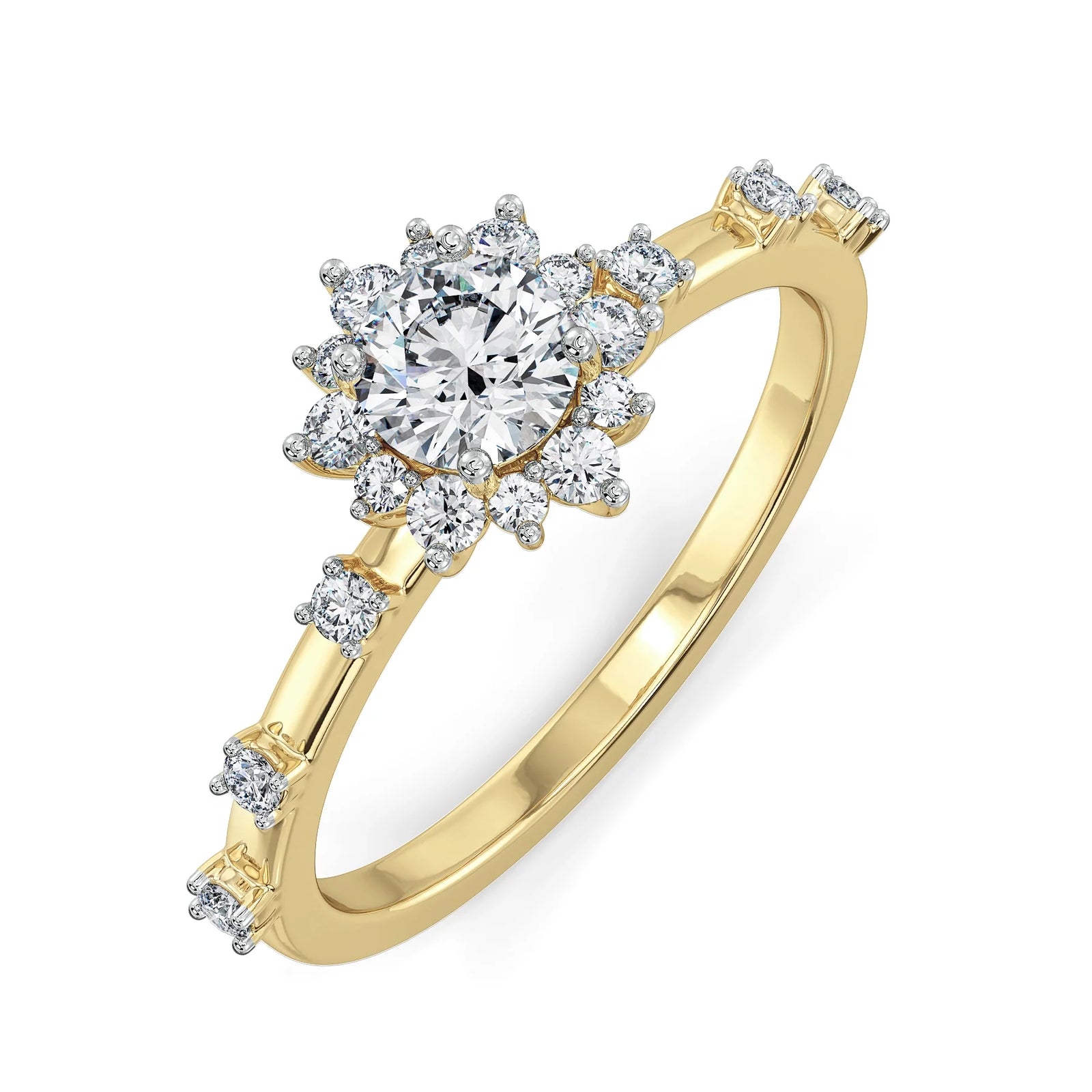 Daisy Dainty Lab Grown Diamond Ring - Top view
