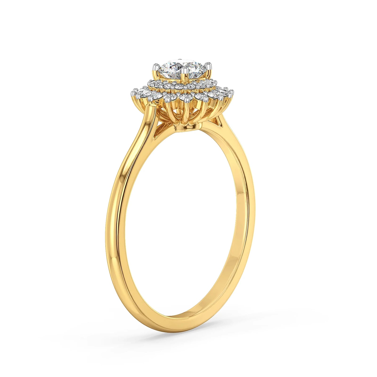 Blooming Nature Clustered Lab Grown Diamond Ring - Side view
