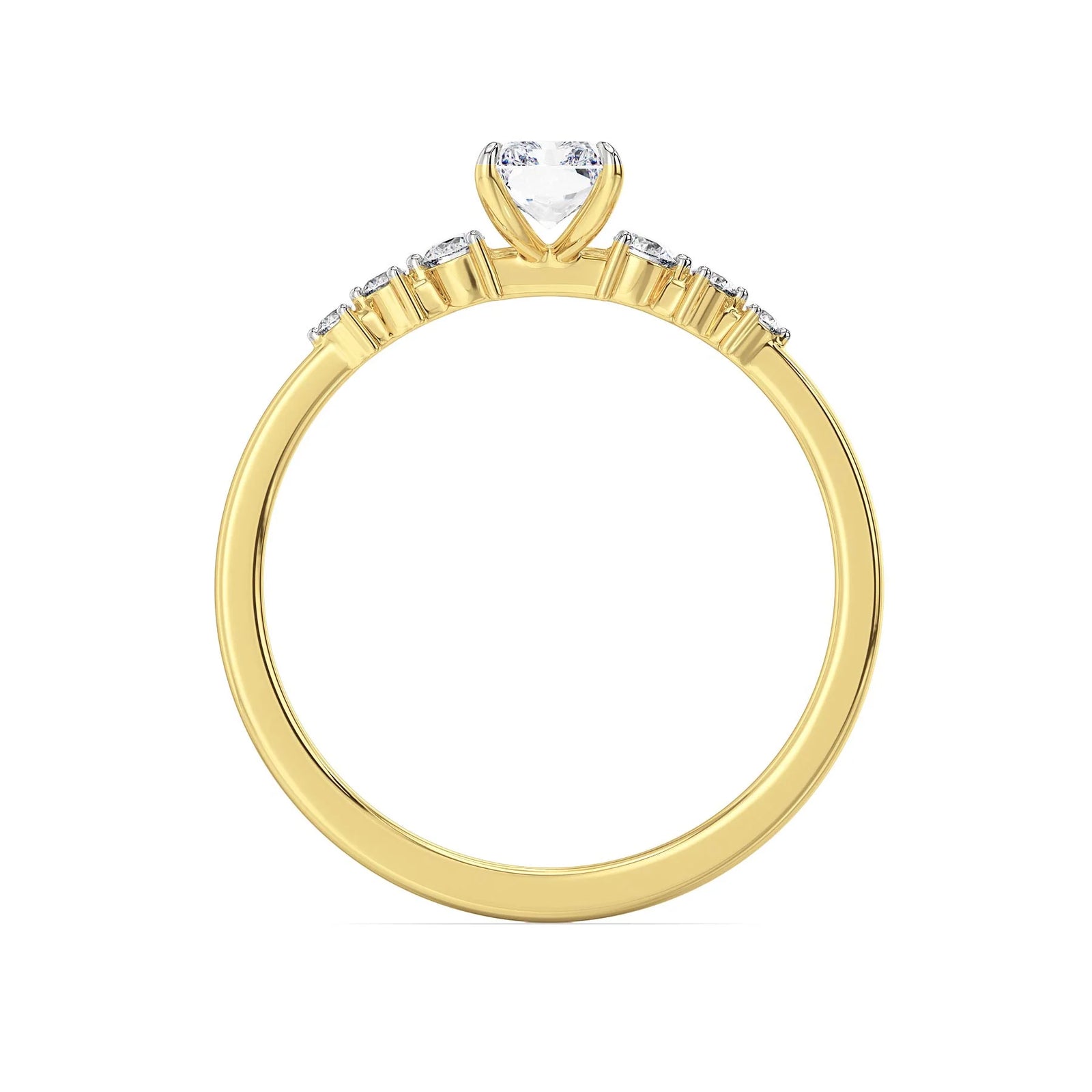 Isha Radiant Lab Grown Diamond Engagement Ring - Back view