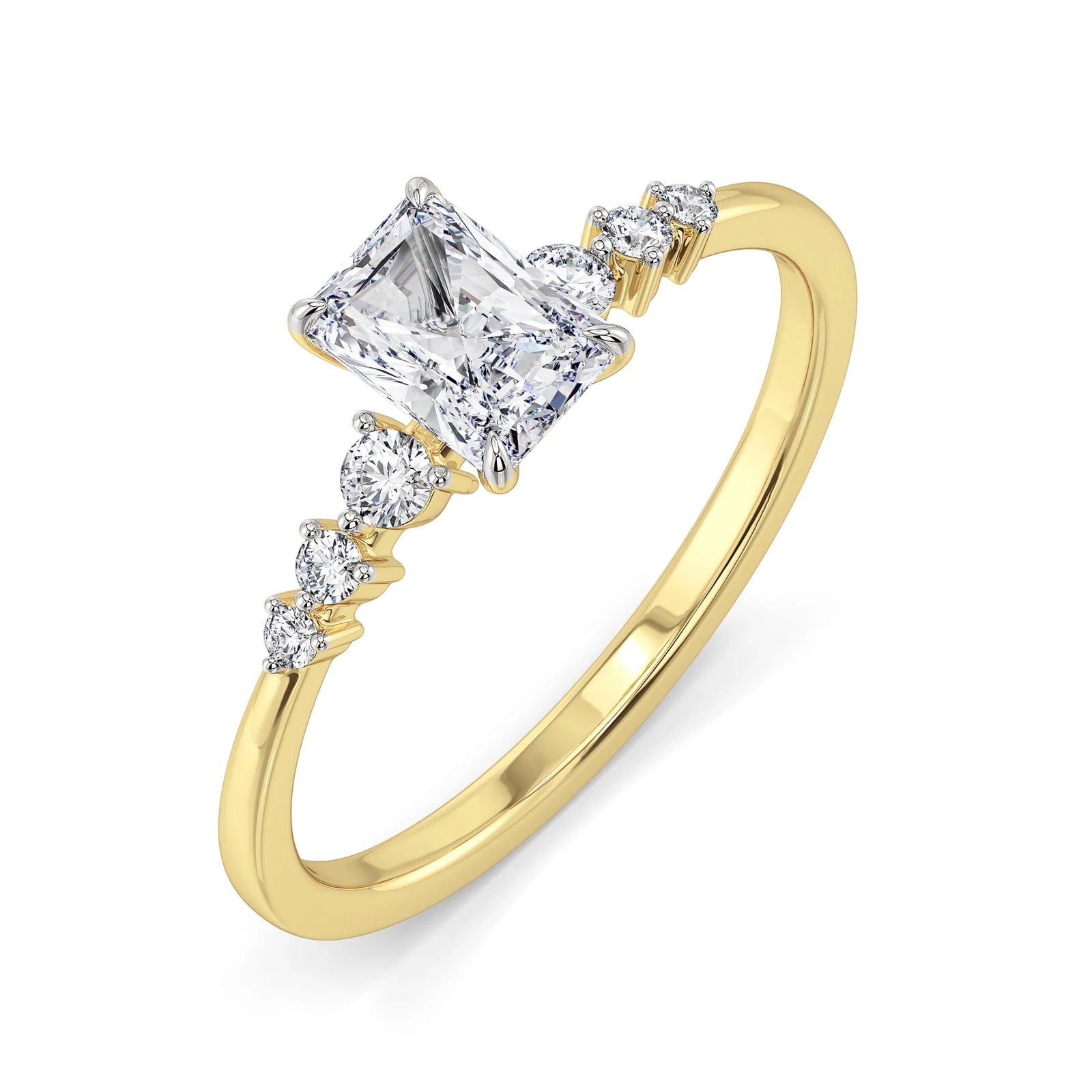 Isha Radiant Lab Grown Diamond Engagement Ring - Top view