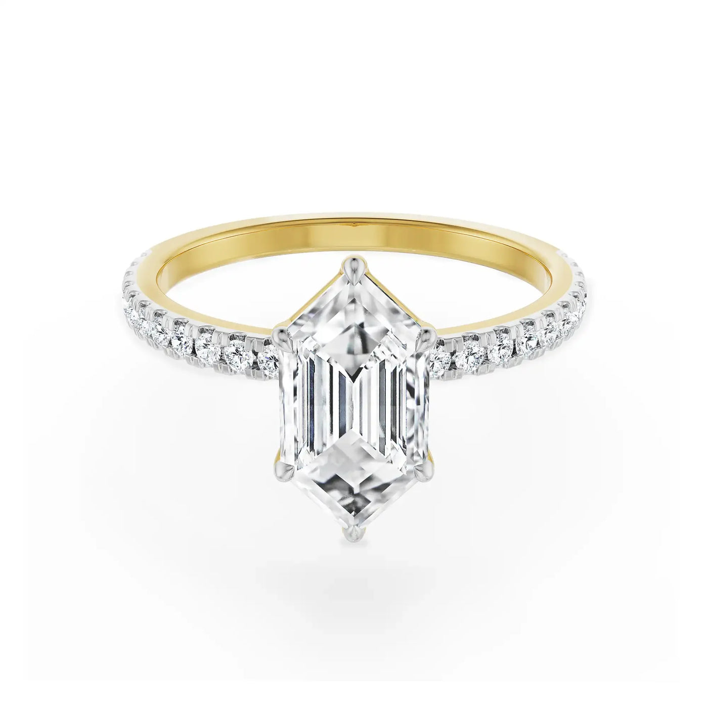 Custom Hexagon Lab Grown Diamond Ring