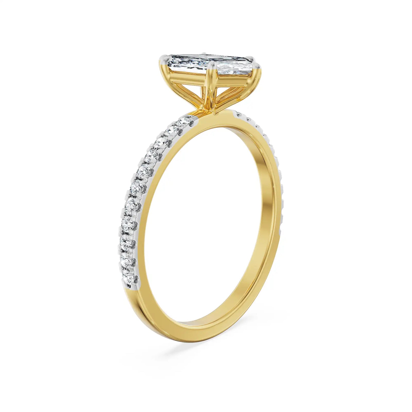 Custom Hexagon Lab Grown Diamond Ring - top view