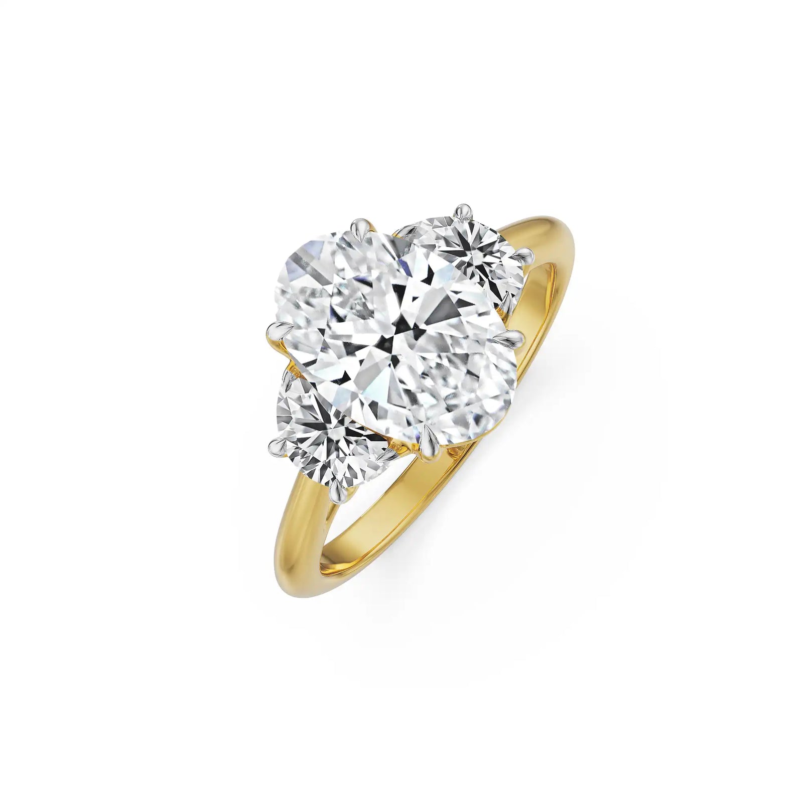Half Moon Accent Lab Grown Diamond Ring - Top view
