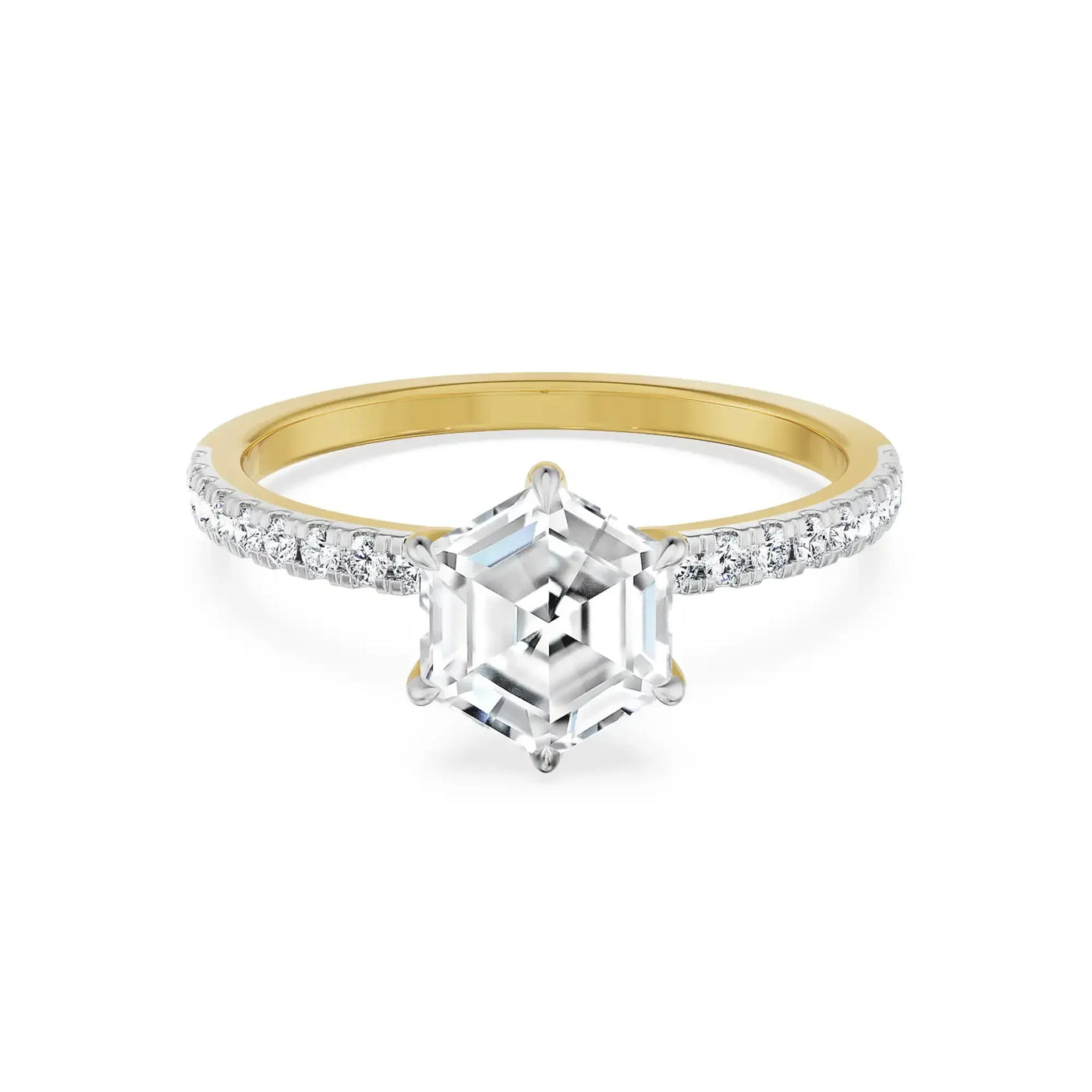 Hexagon Lab Grown Diamond Engagement Ring 9KT