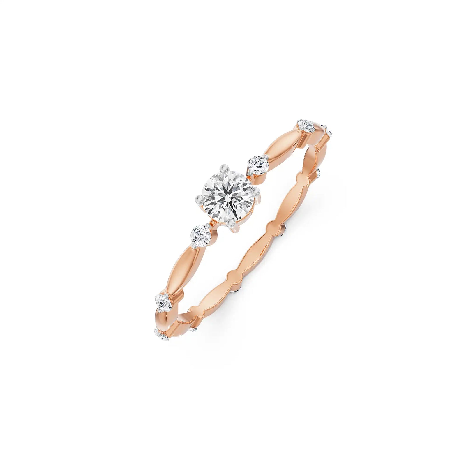 Clara Dainty Diamond Ring Top view