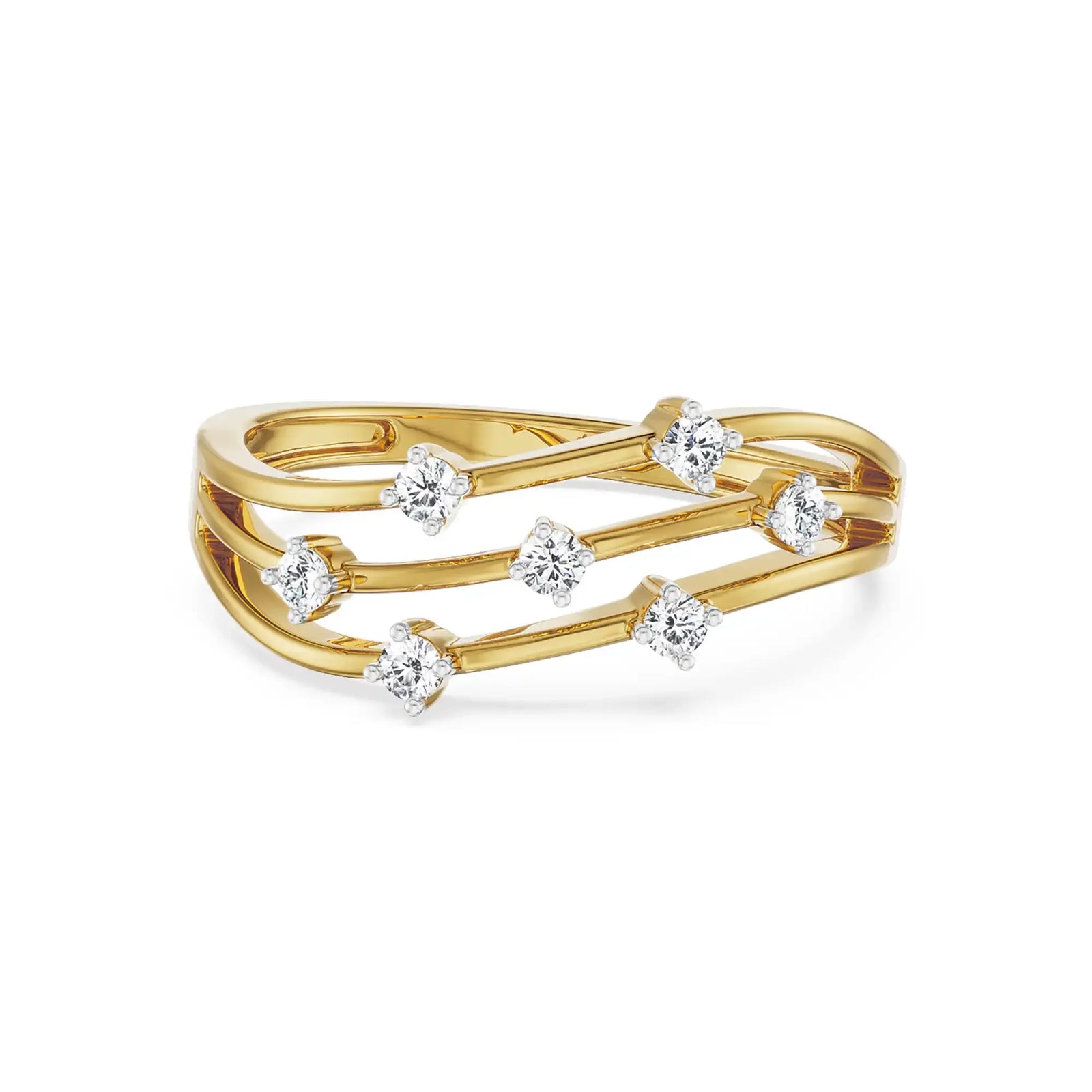 Triple Layered Diamond Band Front view