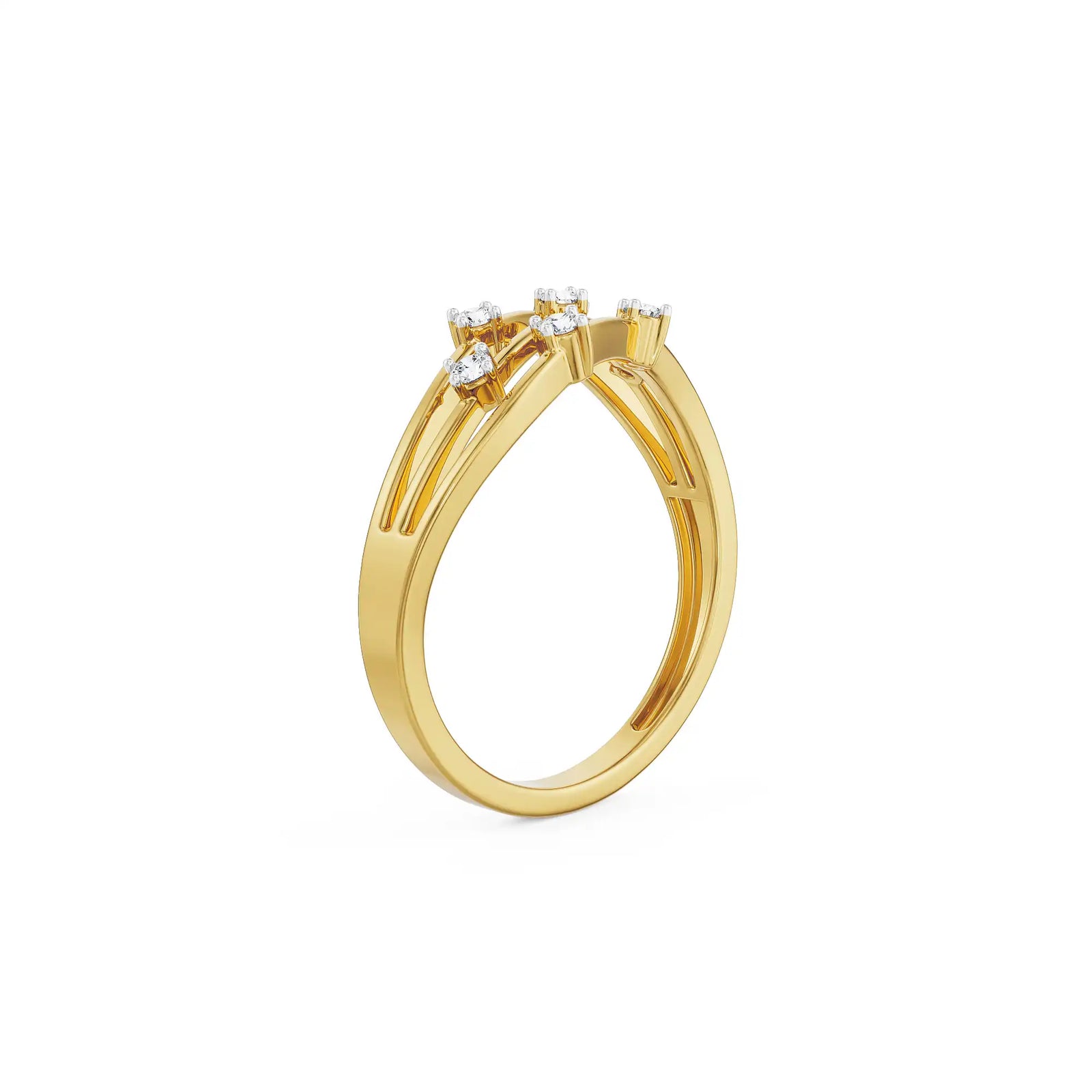 Triple Layered Diamond Band Back view
