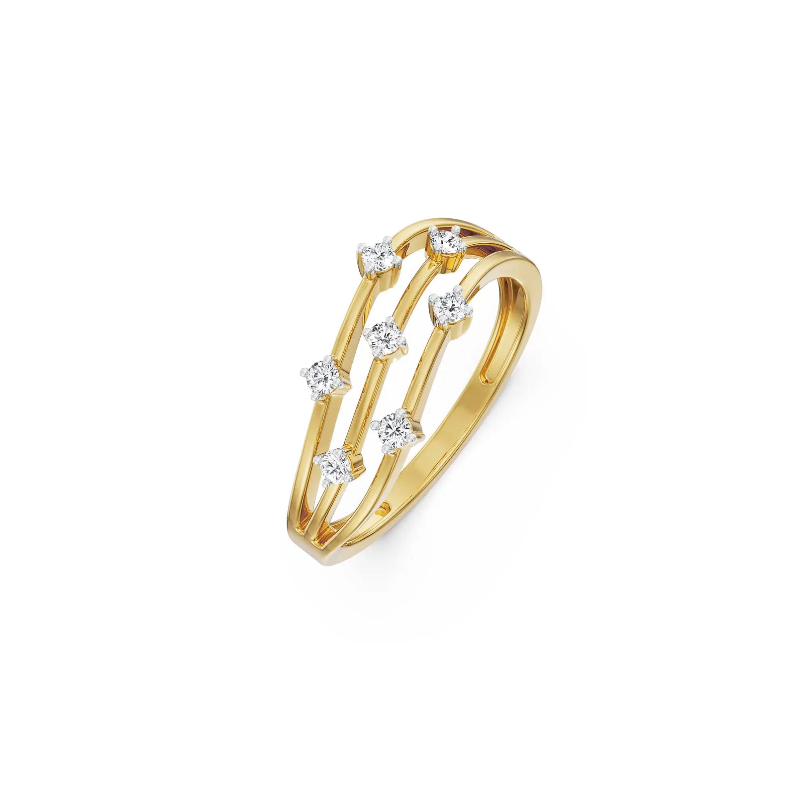 Triple Layered Diamond Band Top view