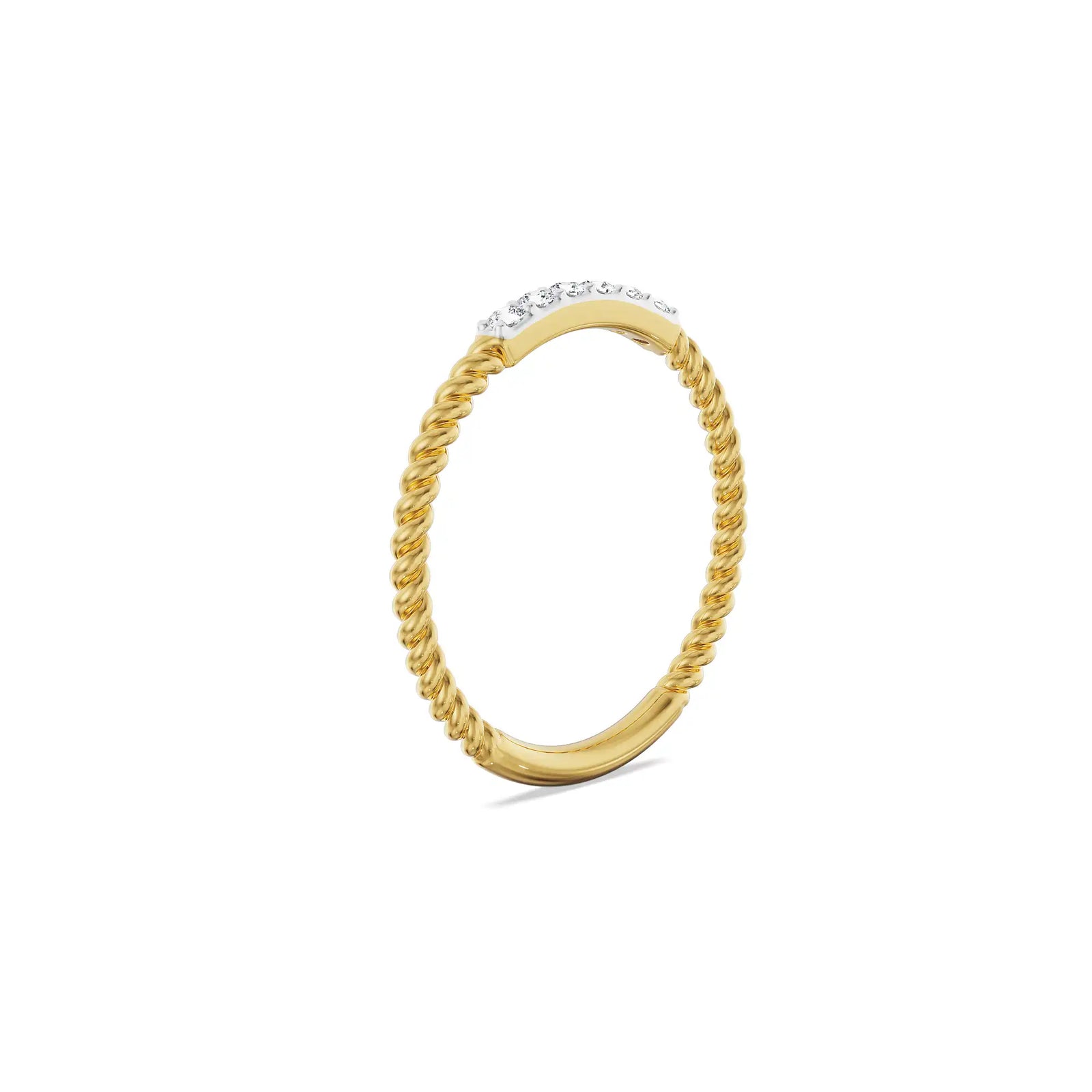 Dainty Spiral Diamond Band back view