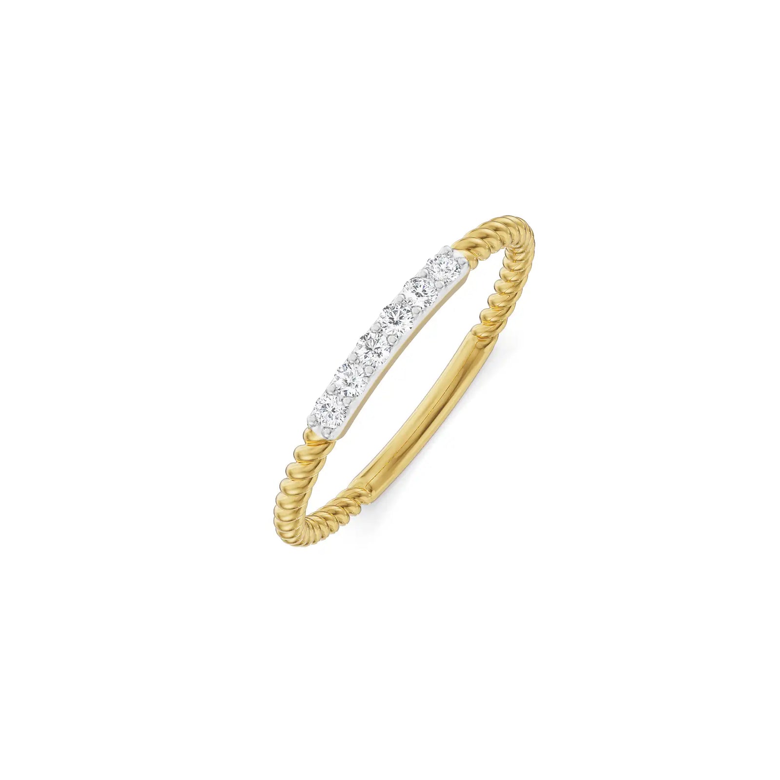 Dainty Spiral Diamond Band Top view
