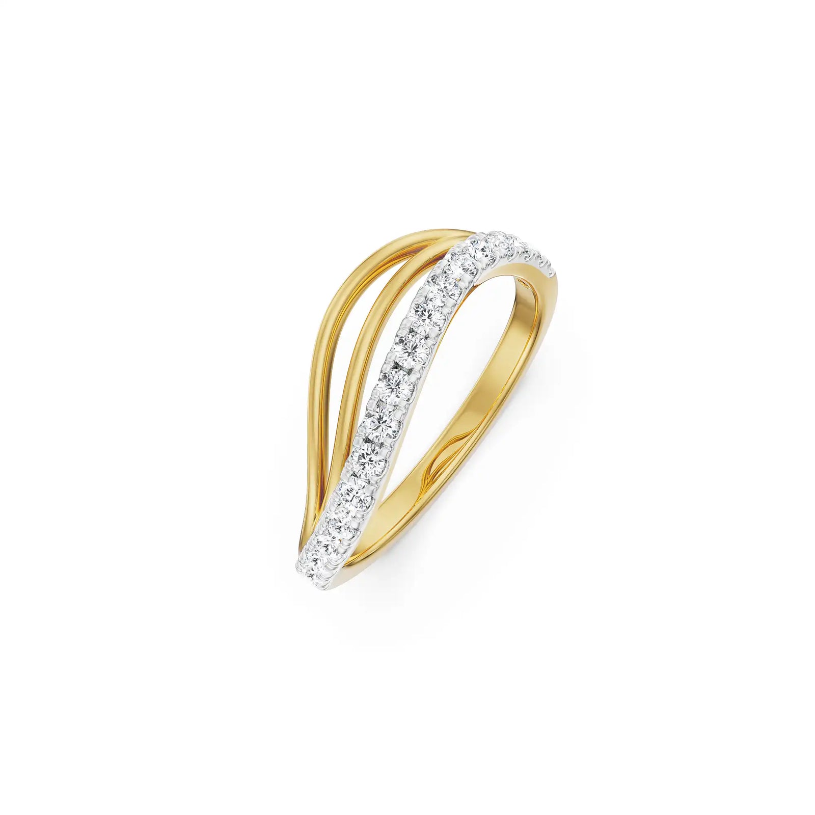 Wavy Kristal Diamond Band Top view