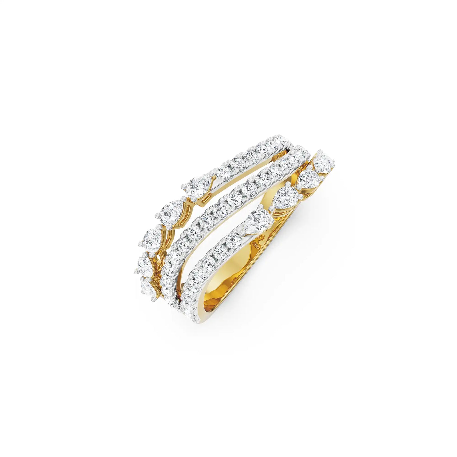 Snowflakes Peary Diamond Band- front view