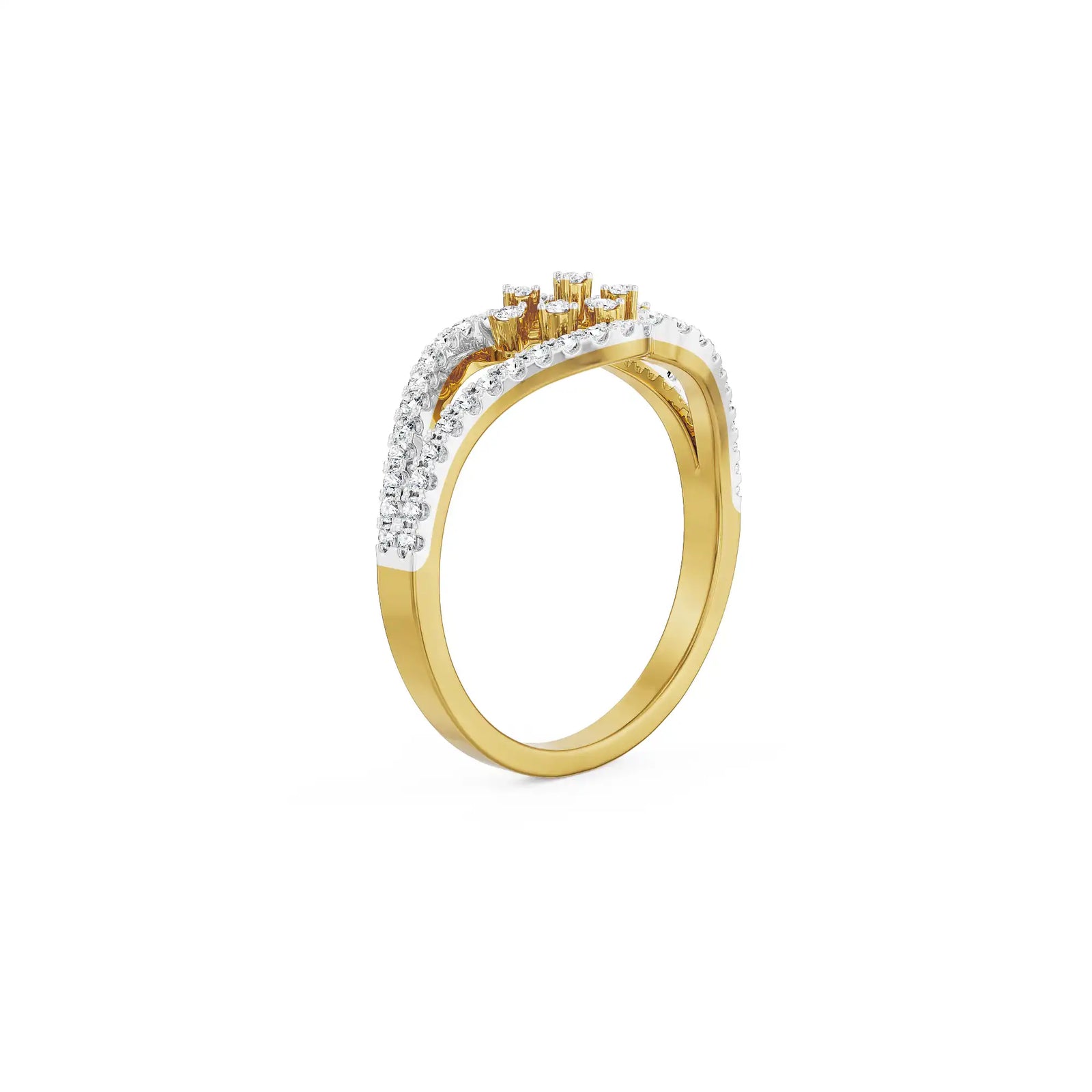 Vintage Layered Diamond Ring back view