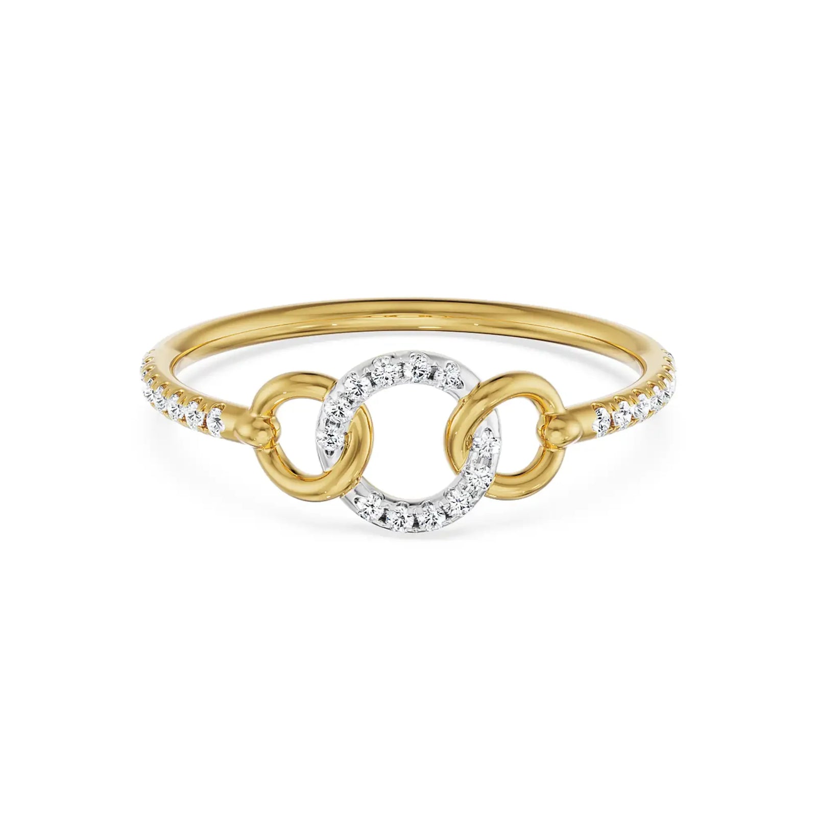 Three Hoops Diamond Ring- front view