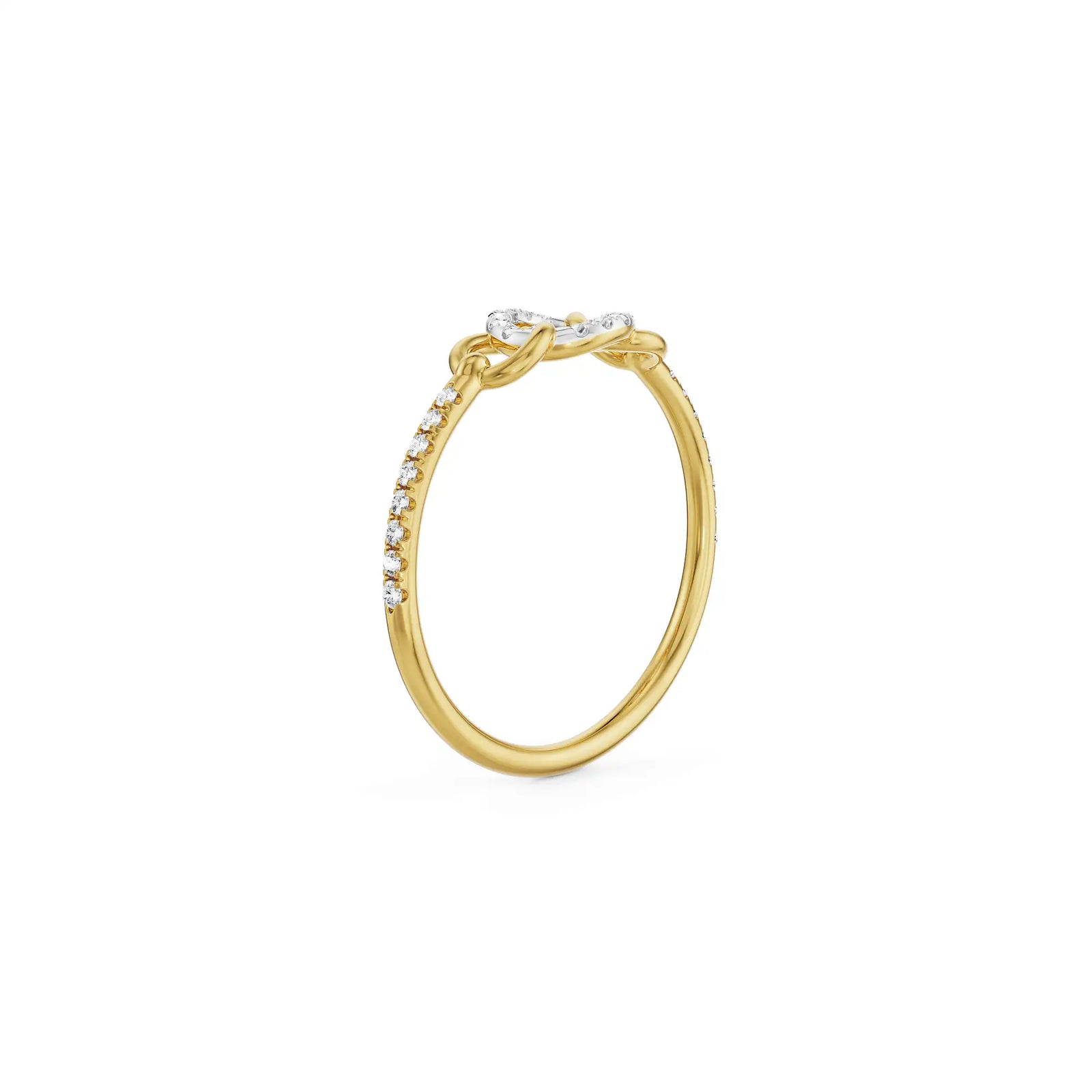 Three Hoops Diamond Ring back view