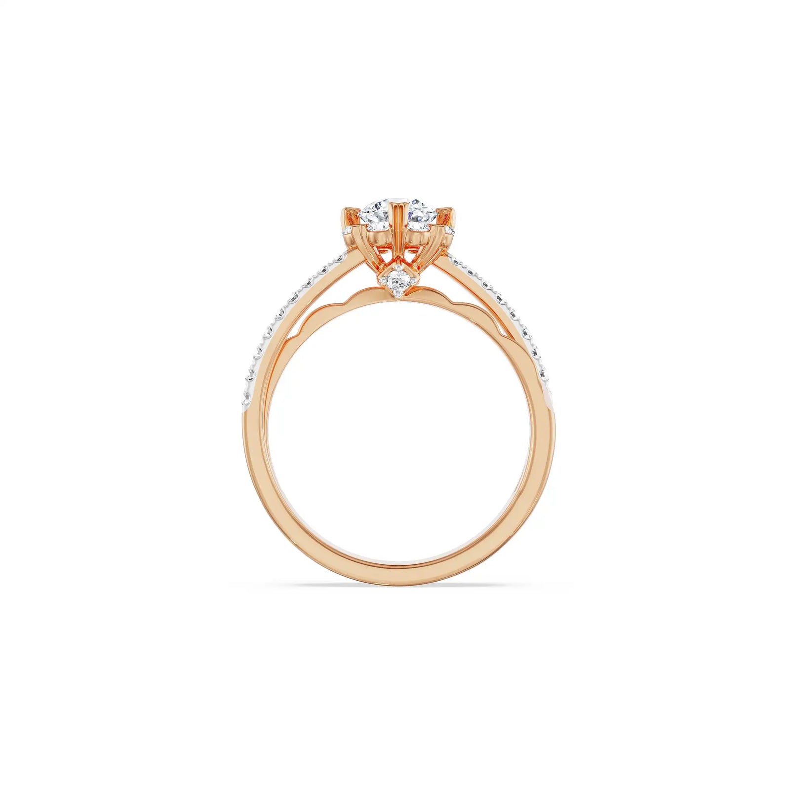 Rose Engagement Ring back view