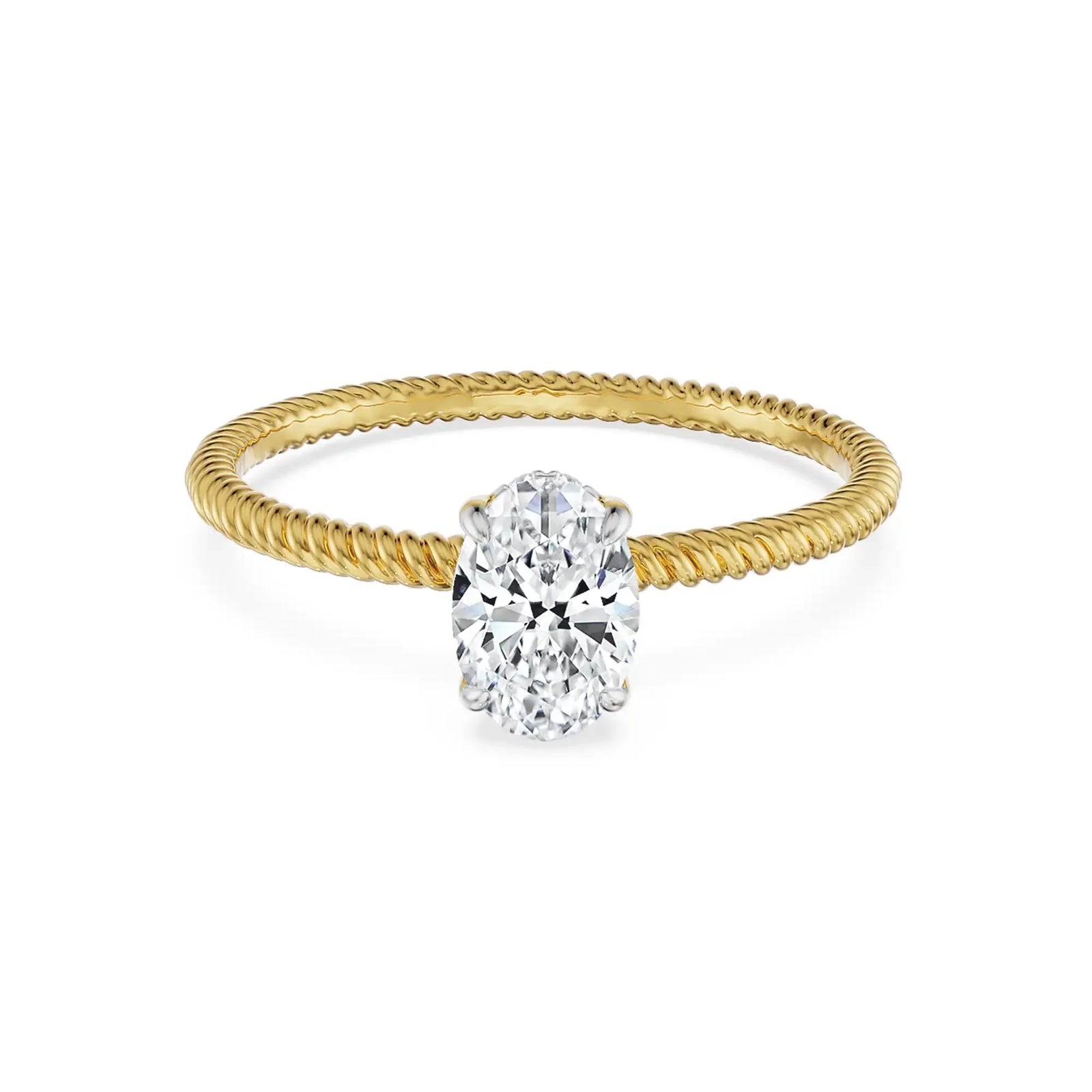 0.70 CT Oval Engagement Ring- Front view