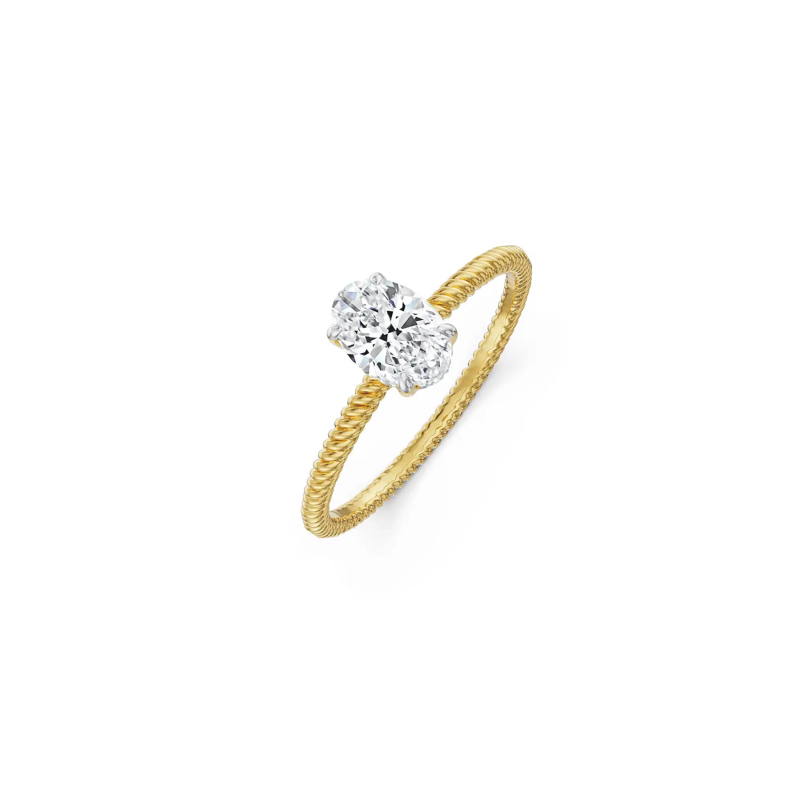 0.70 CT Oval Engagement Ring Top view