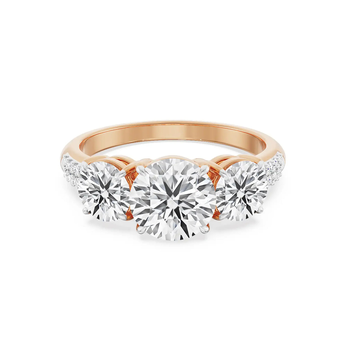 Three Stone Rose Engagement Ring_in_stock