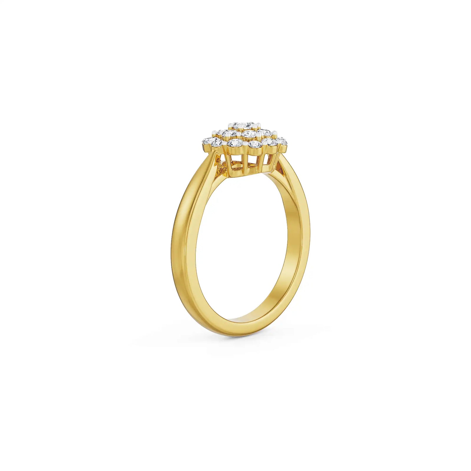 Floral Cassete Diamond Ring Back view