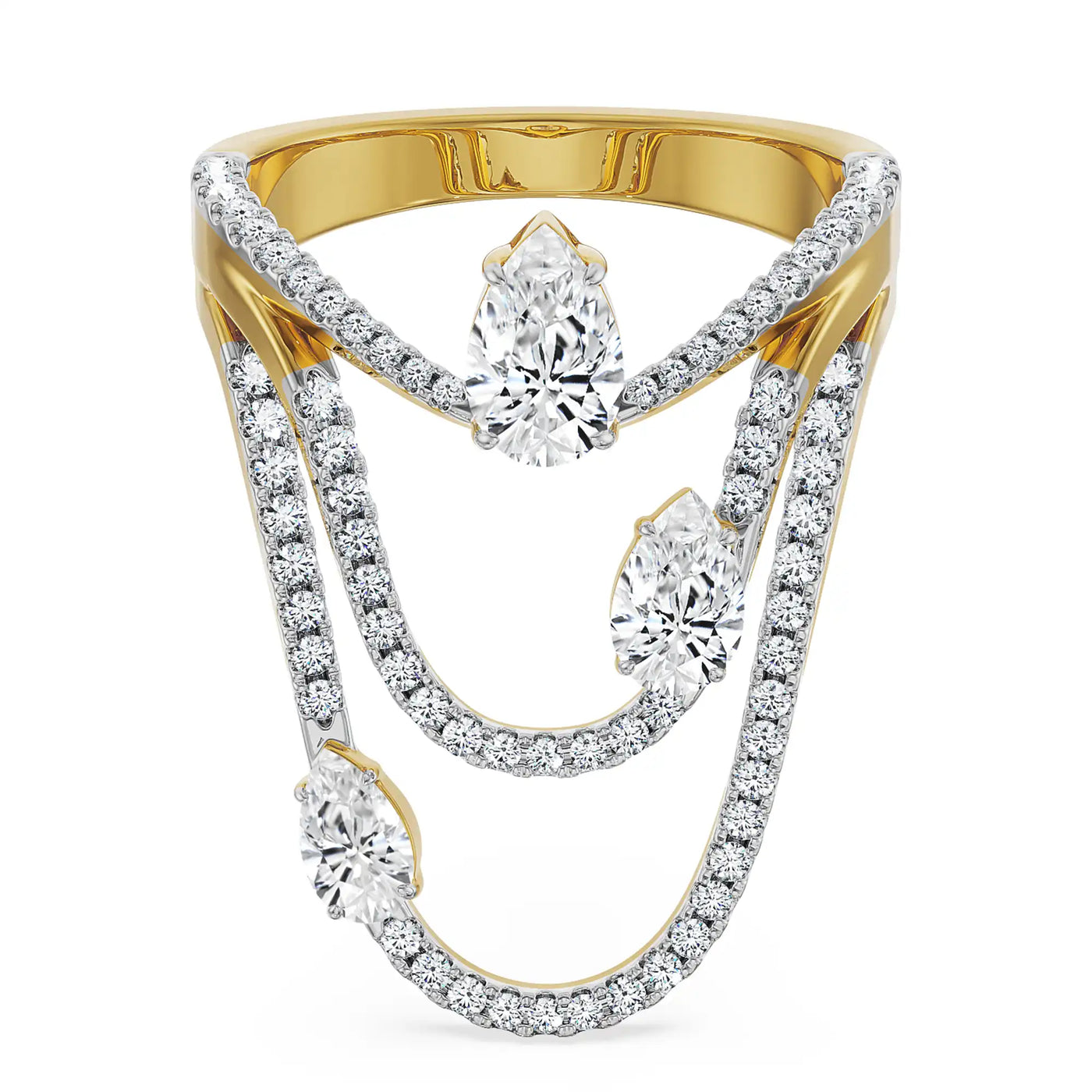 Three Pear Lab Grown Diamond Cocktail Ring_in_stock
