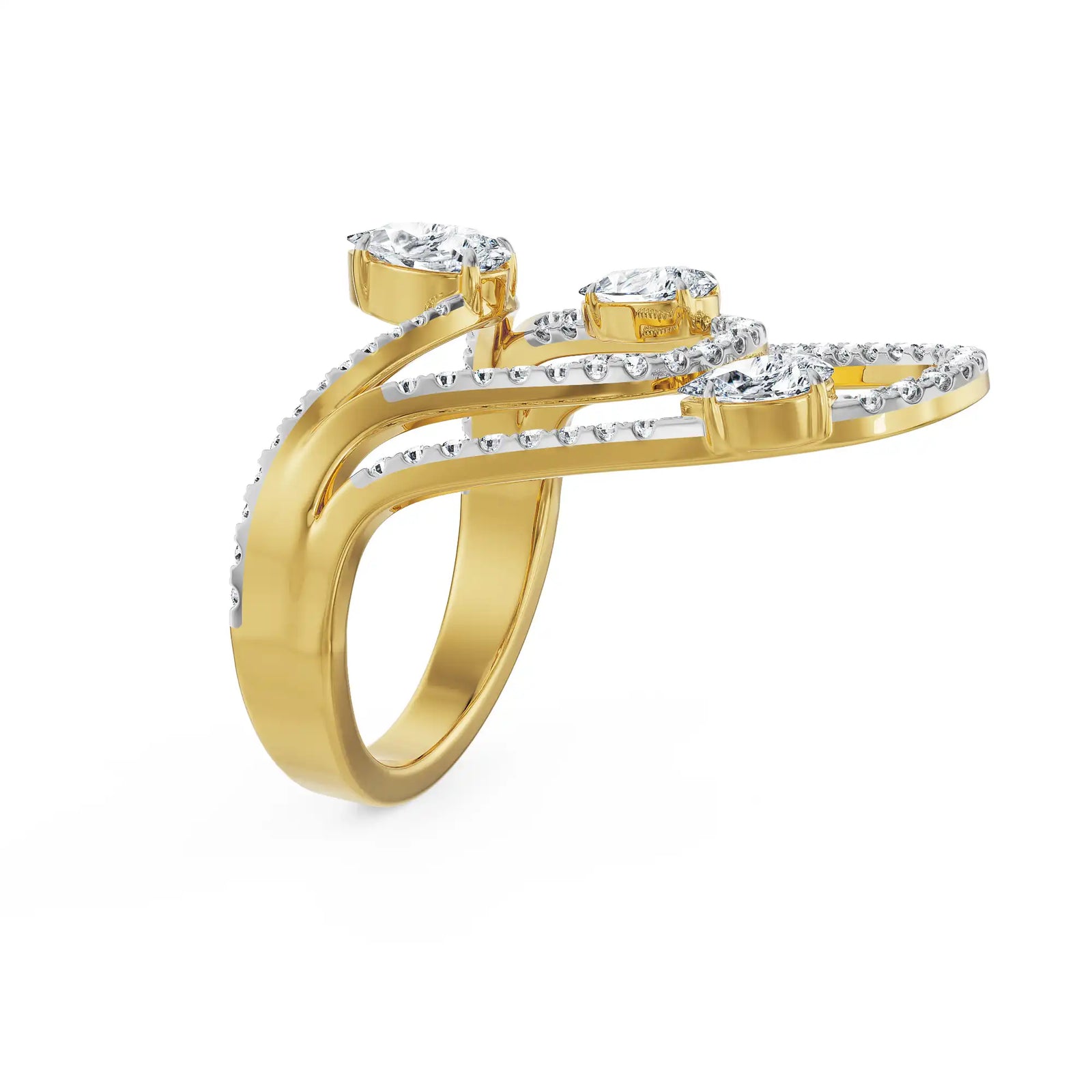 Three Pear Lab Grown Diamond Cocktail Ring- Back view
