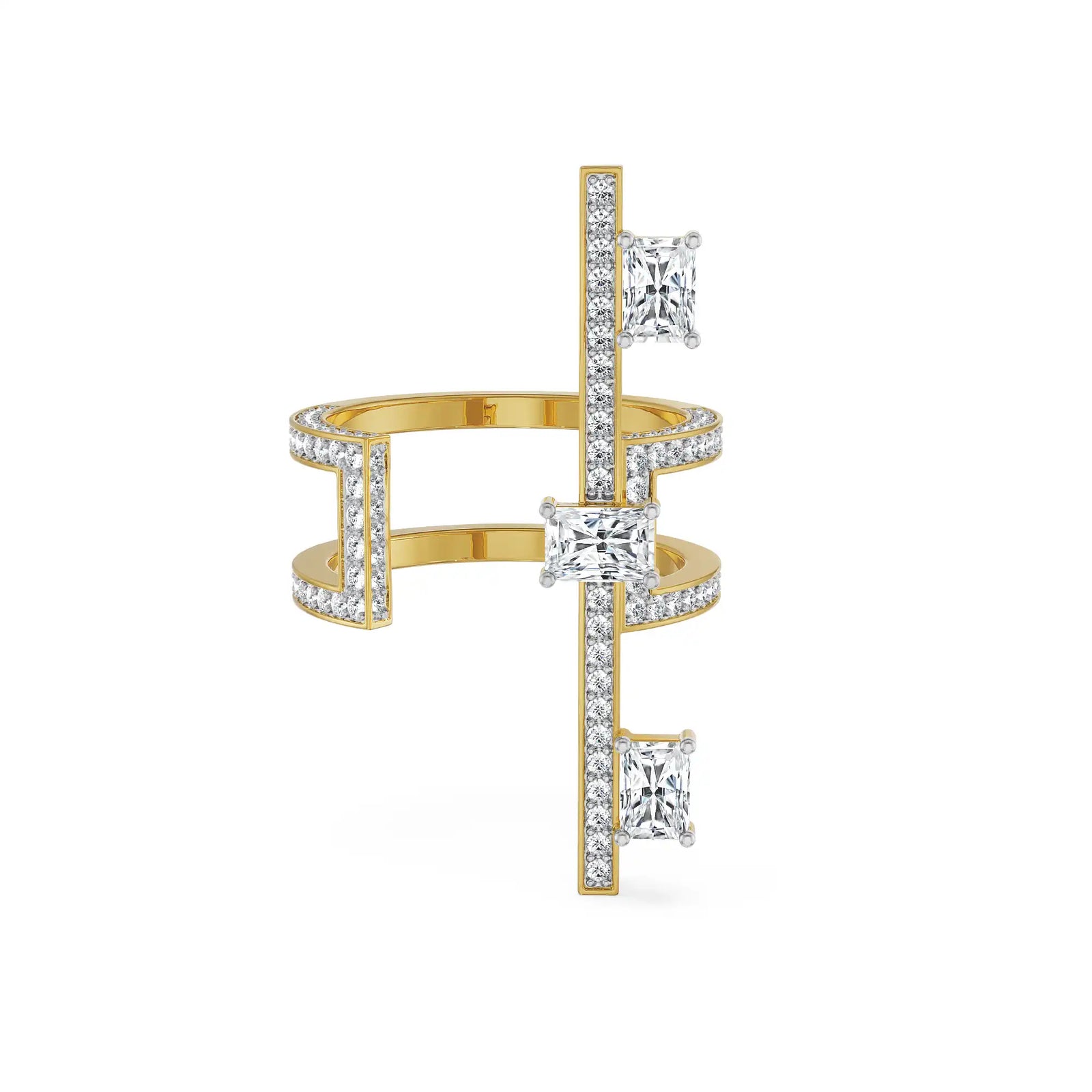 Viar Open Front Lab Grown Diamond Ring - Front View