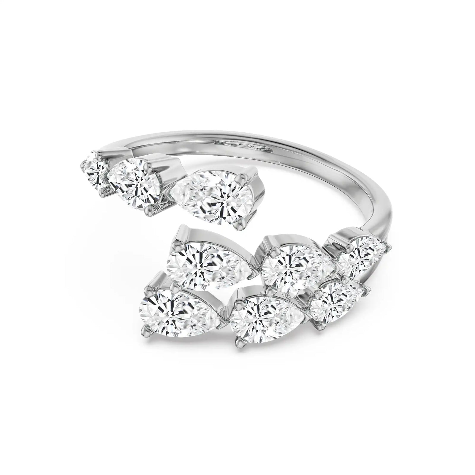 Pear Lab Grown Diamond Cocktail Band - Front View
