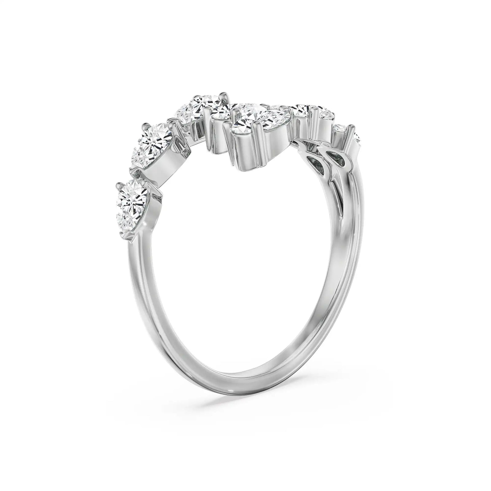 Pear Lab Grown Diamond Cocktail Band - Back view