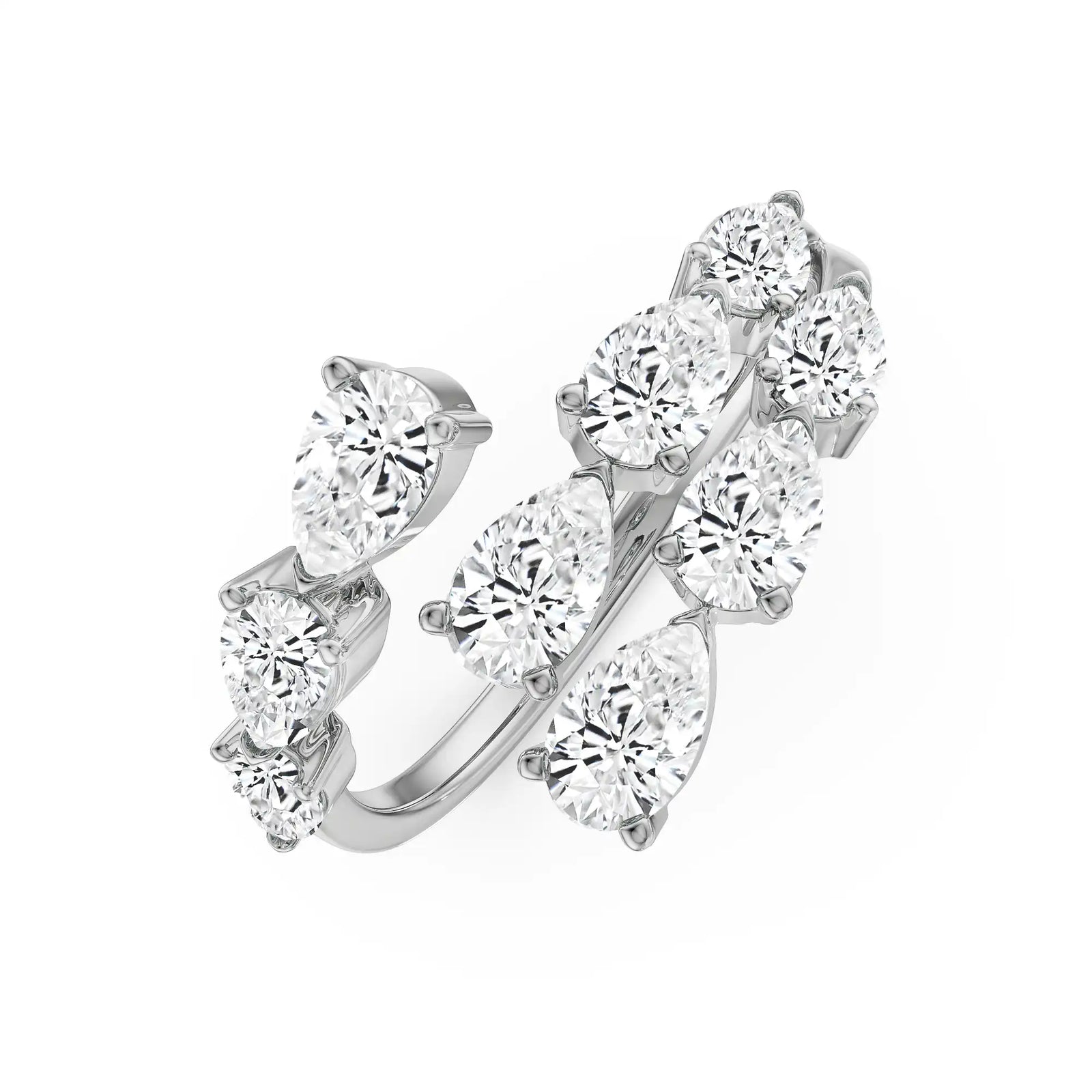 Pear Lab Grown Diamond Cocktail Band - Top View
