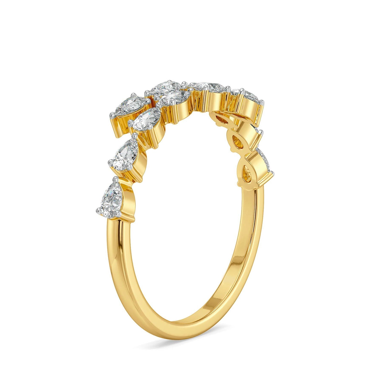Pearluxe Lab Grown Diamond Ring - side view in 9KT