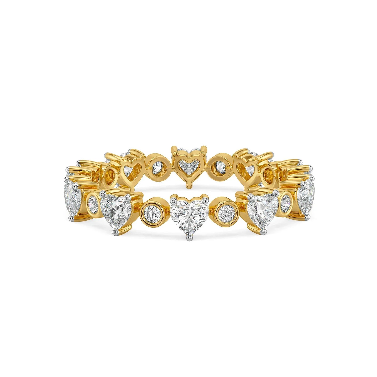 Hearts Aglow Lab Grown Diamond Ring - front view in 9KT