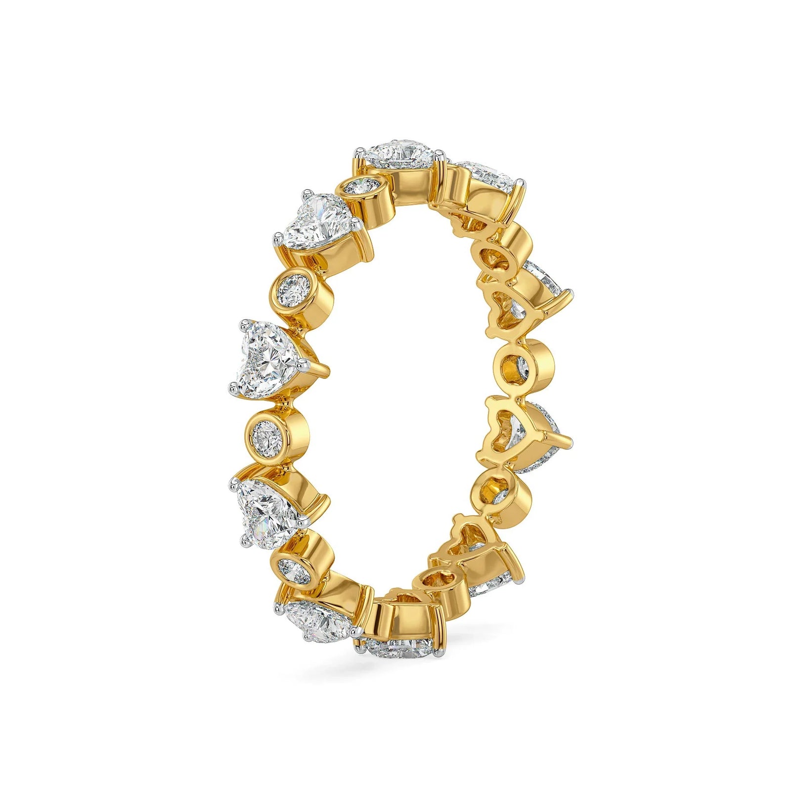 Hearts Aglow Lab Grown Diamond Ring - side view
