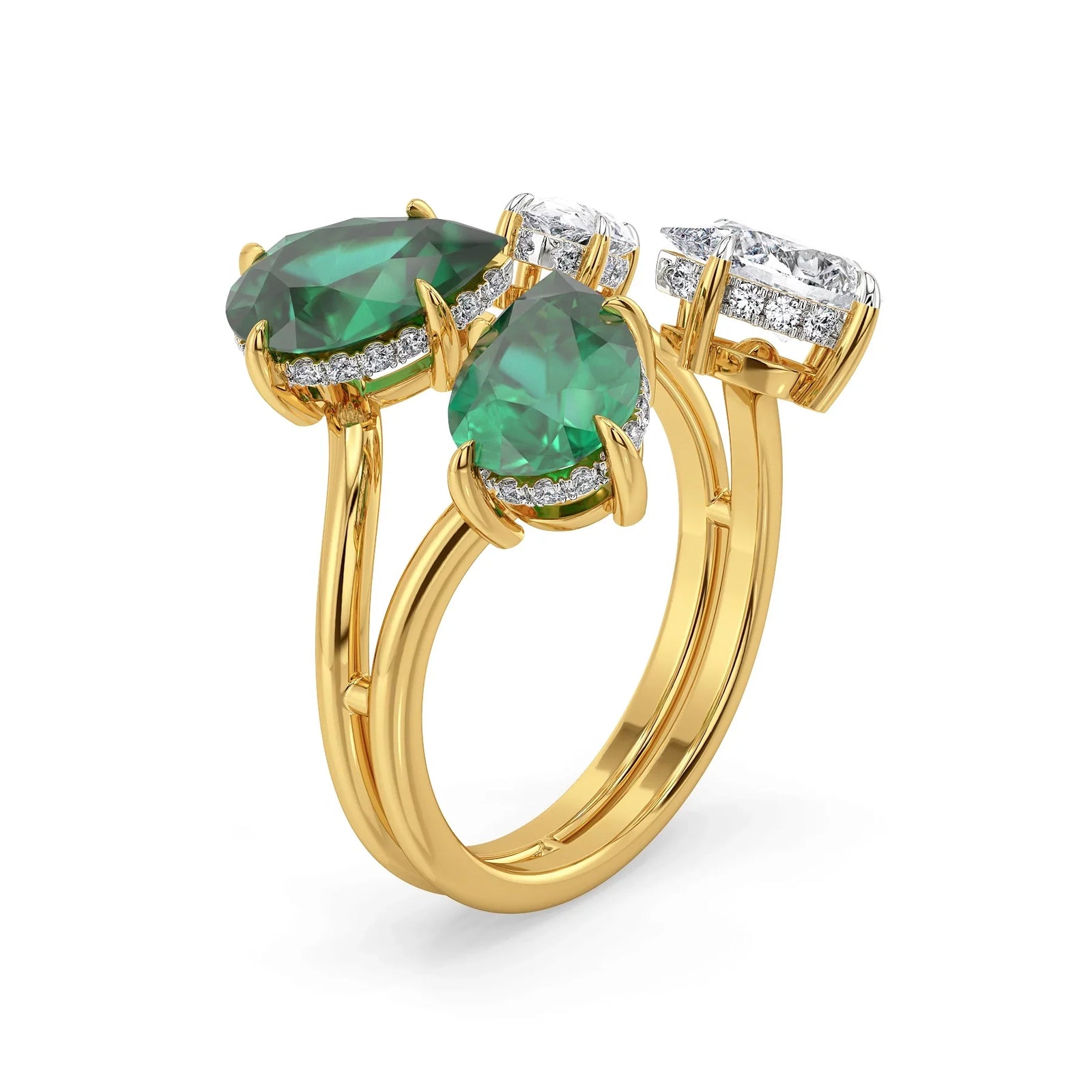 Seraphina Pear Lab Grown Diamond Ring - side view in 9KT