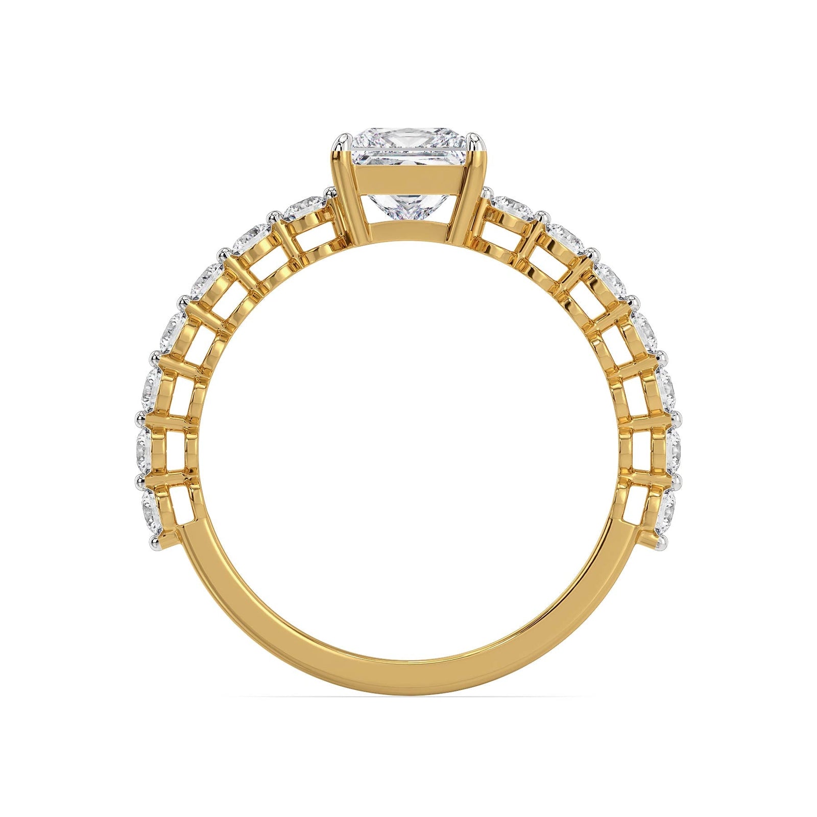 Princess Regalia Lab Grown Diamond Ring - back view