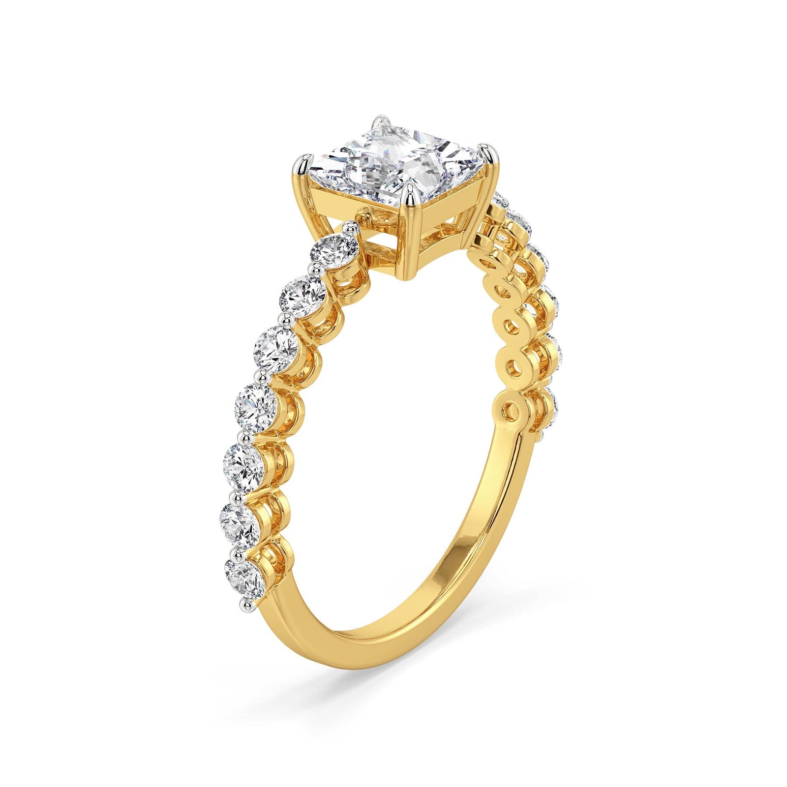 Princess Regalia Lab Grown Diamond Ring - side view