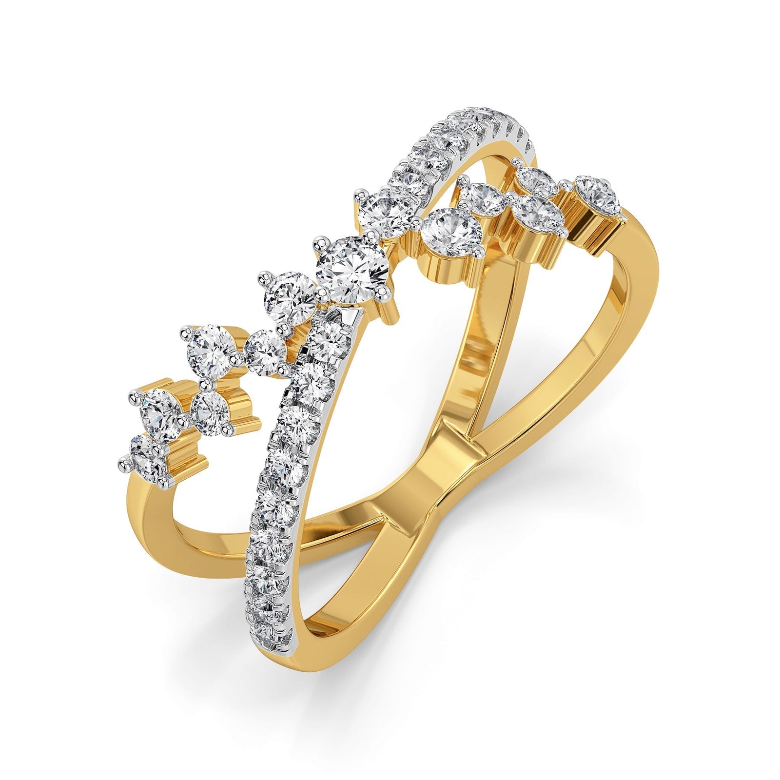 Cosmo Wrap Lab Grown Diamond Ring - top view in 9KT