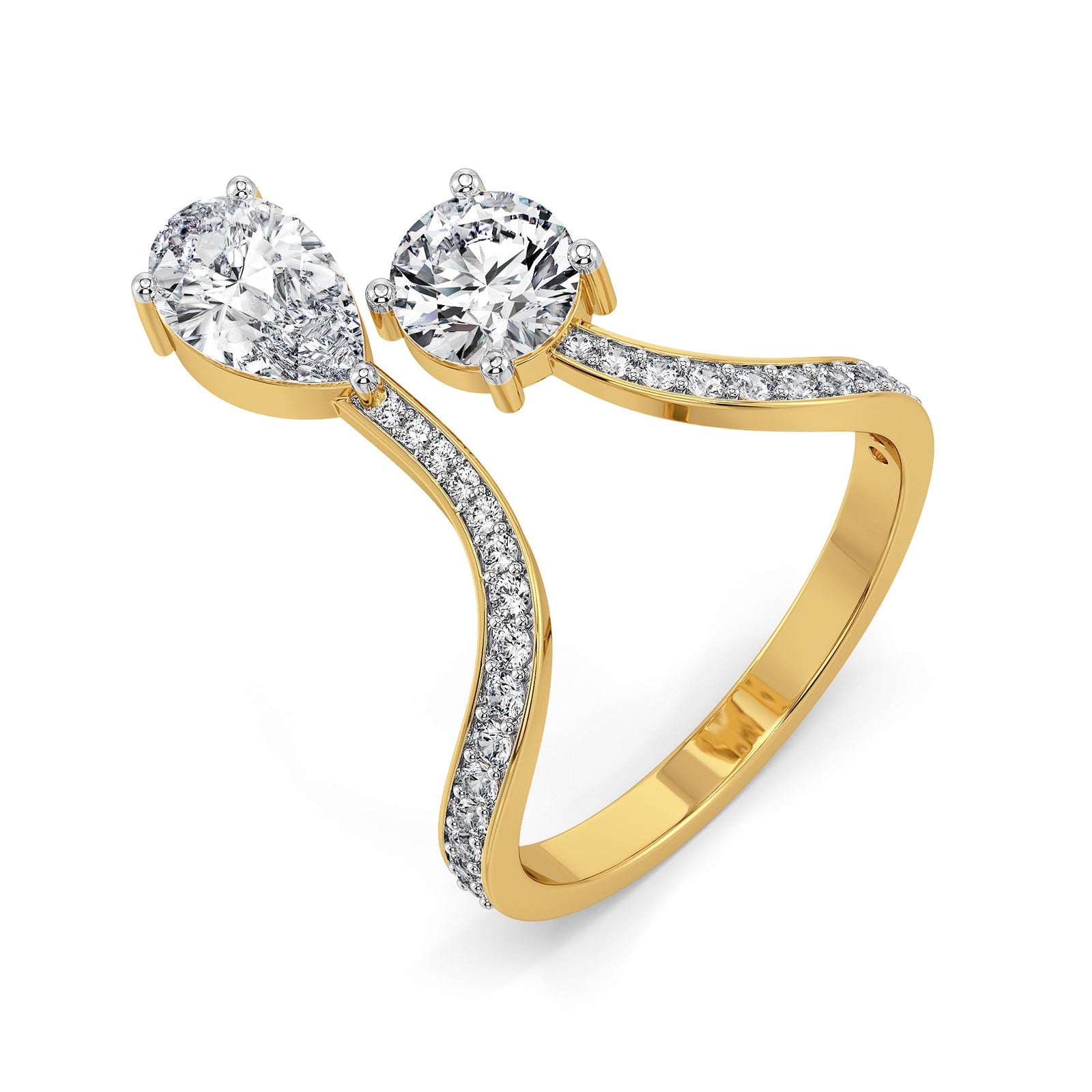 Amora Duo Lab Grown Diamond Ring - top view