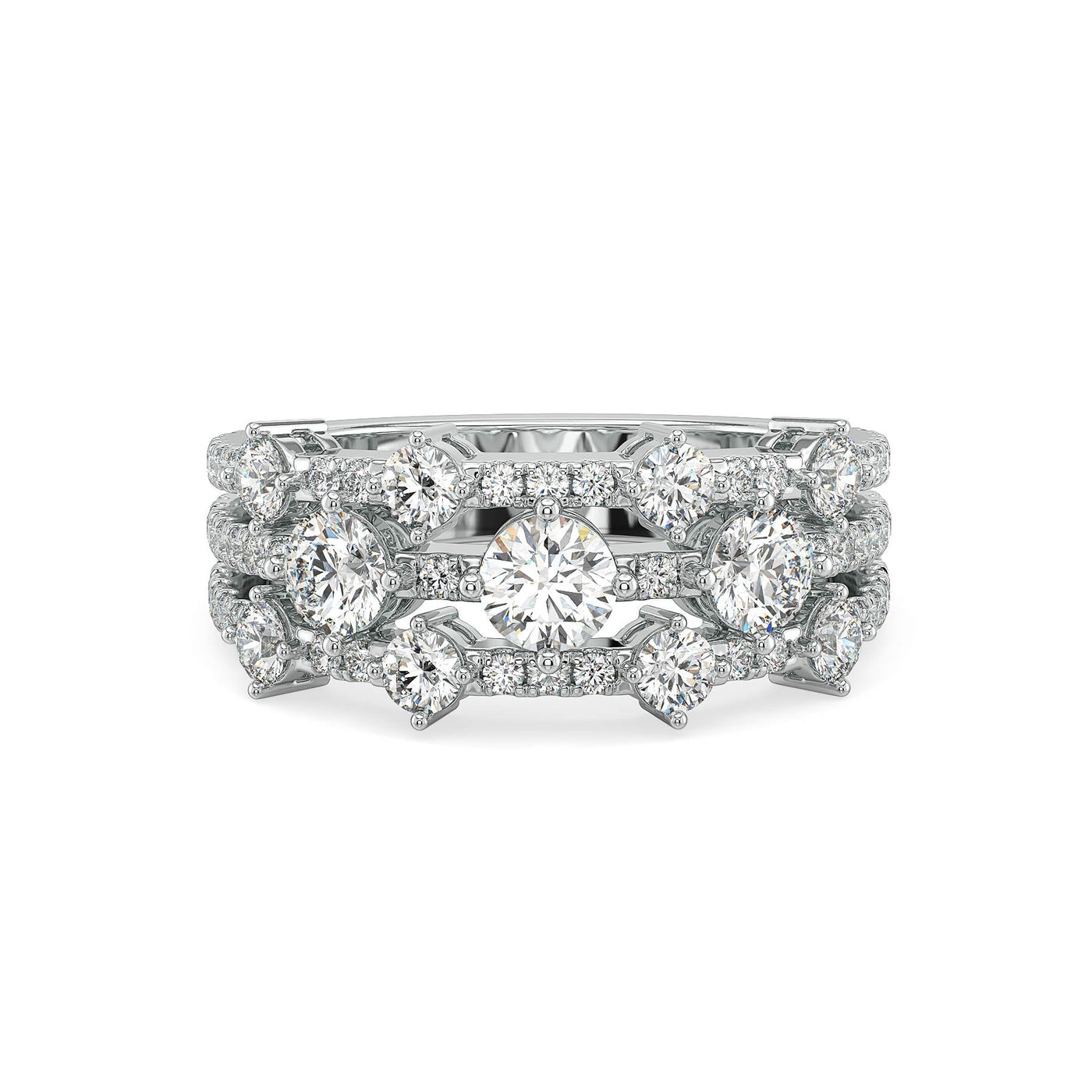 Round Clustered Lab Grown Diamond Ring