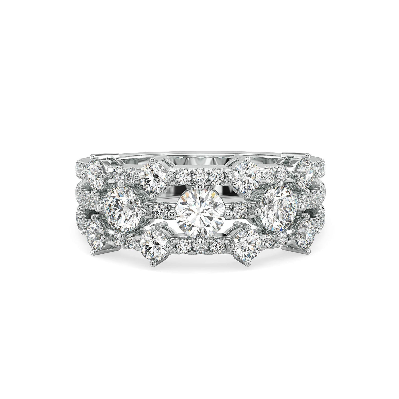 Round Clustered Lab Grown Diamond Ring 9KT