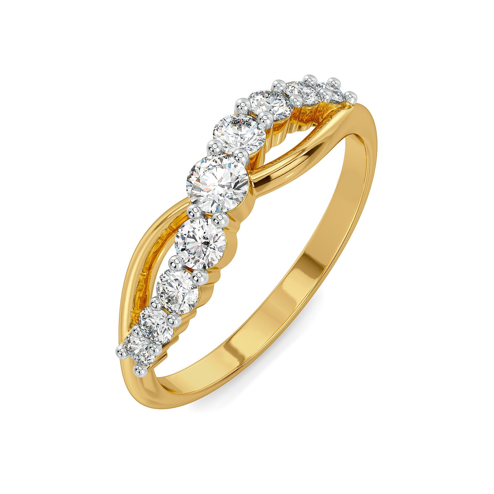 Twilight Spiral Lab Grown Diamond Ring - top view