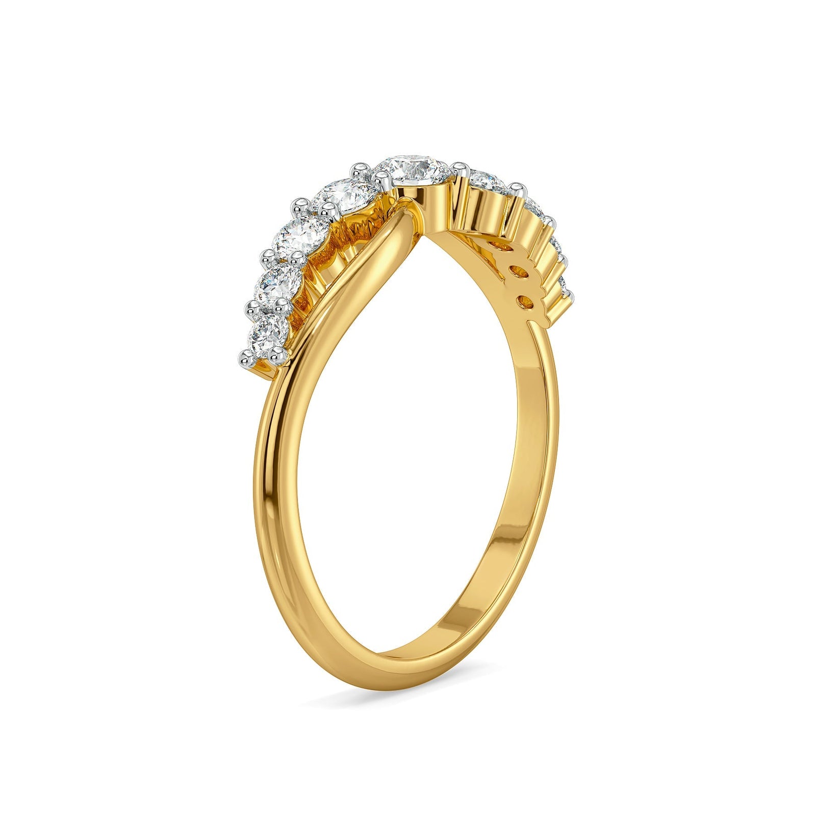 Twilight Spiral Lab Grown Diamond Ring - side view in 9KT