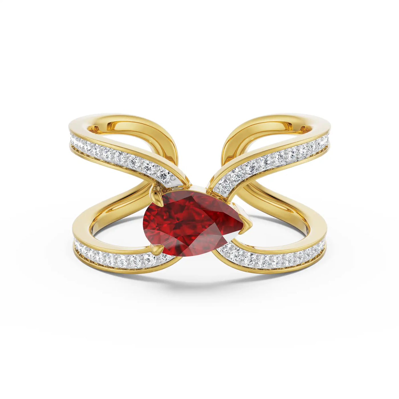 Ethereal Ruby Lab Grown Diamond Ring 9KT